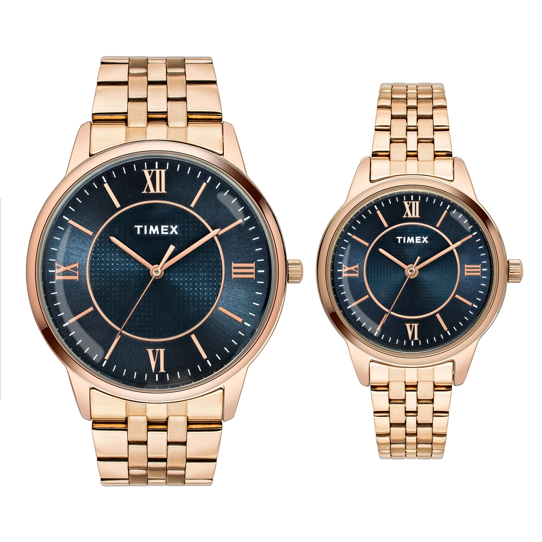 Timex TW00PR332 Blue Pair 43.00 x 32.00 mm Round Watch