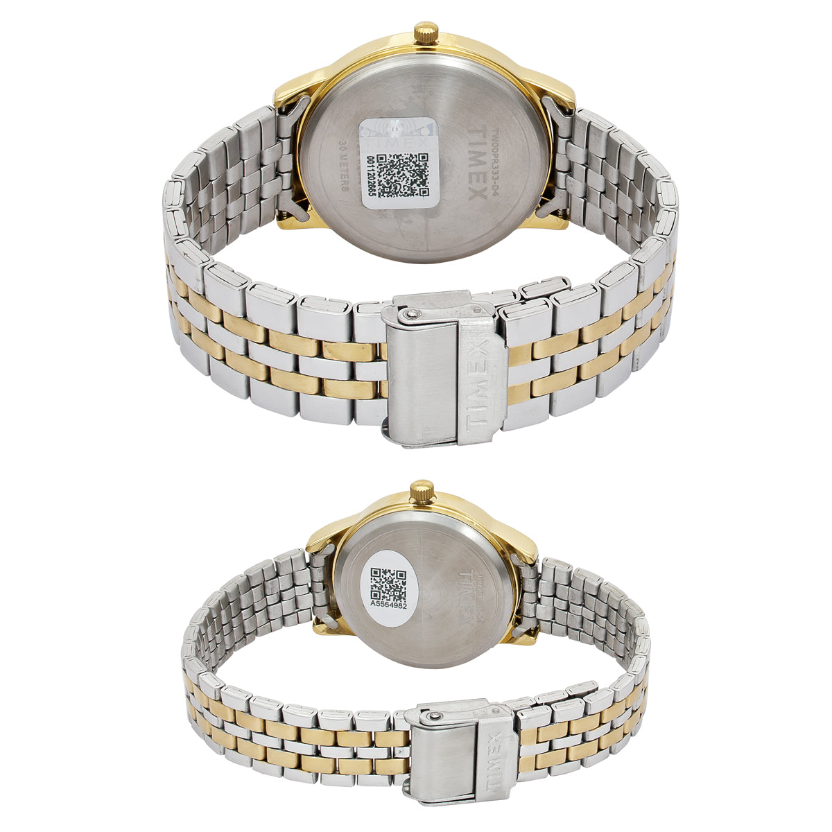 Timex  Champagne Round Quartz Pair Watch