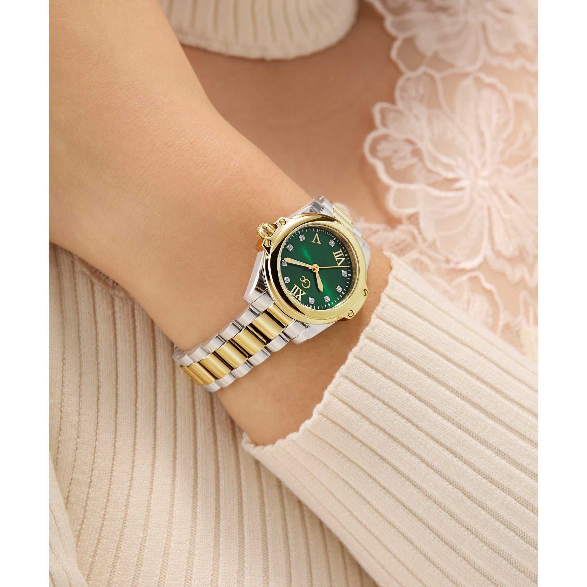 Gc Bolt Lady Green Round Quartz Women Watch - Guess Collection