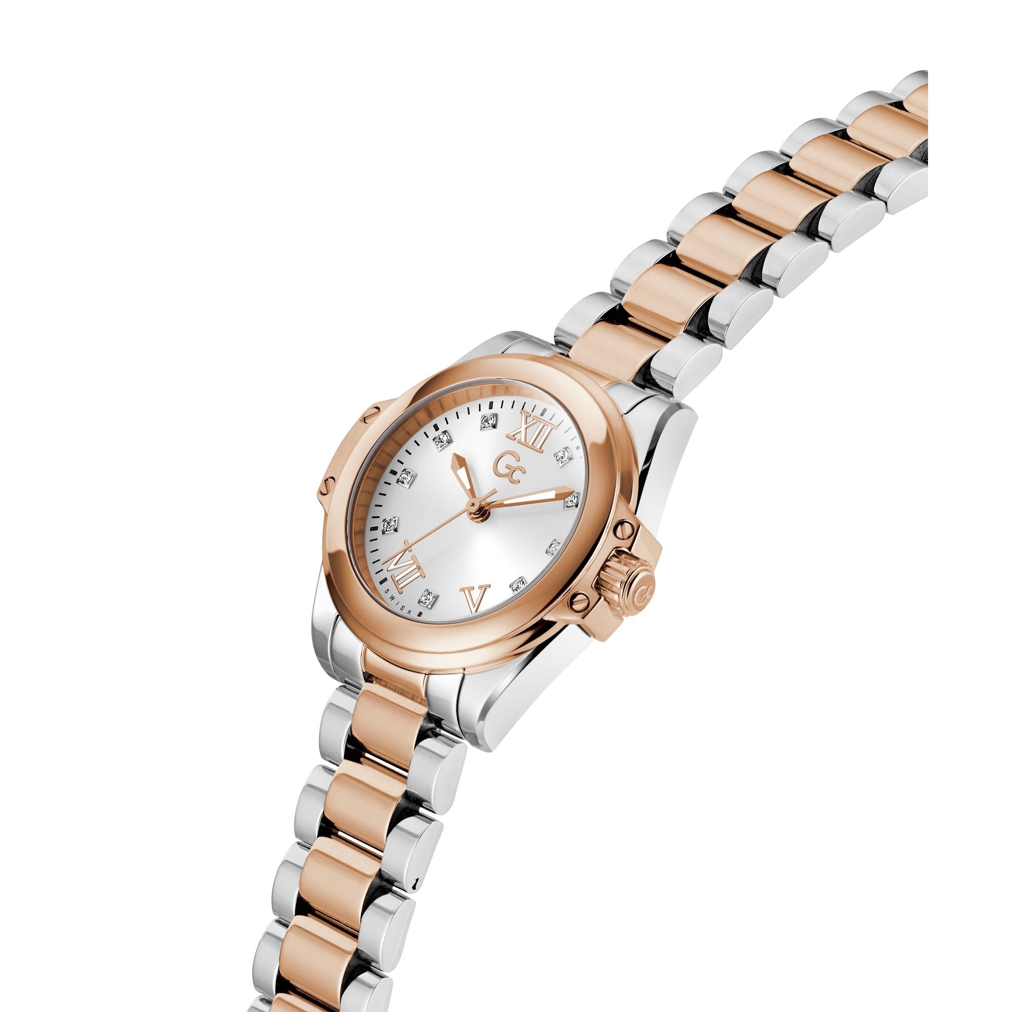 Gc Bolt Lady White Round Quartz Women Watch - Guess Collection