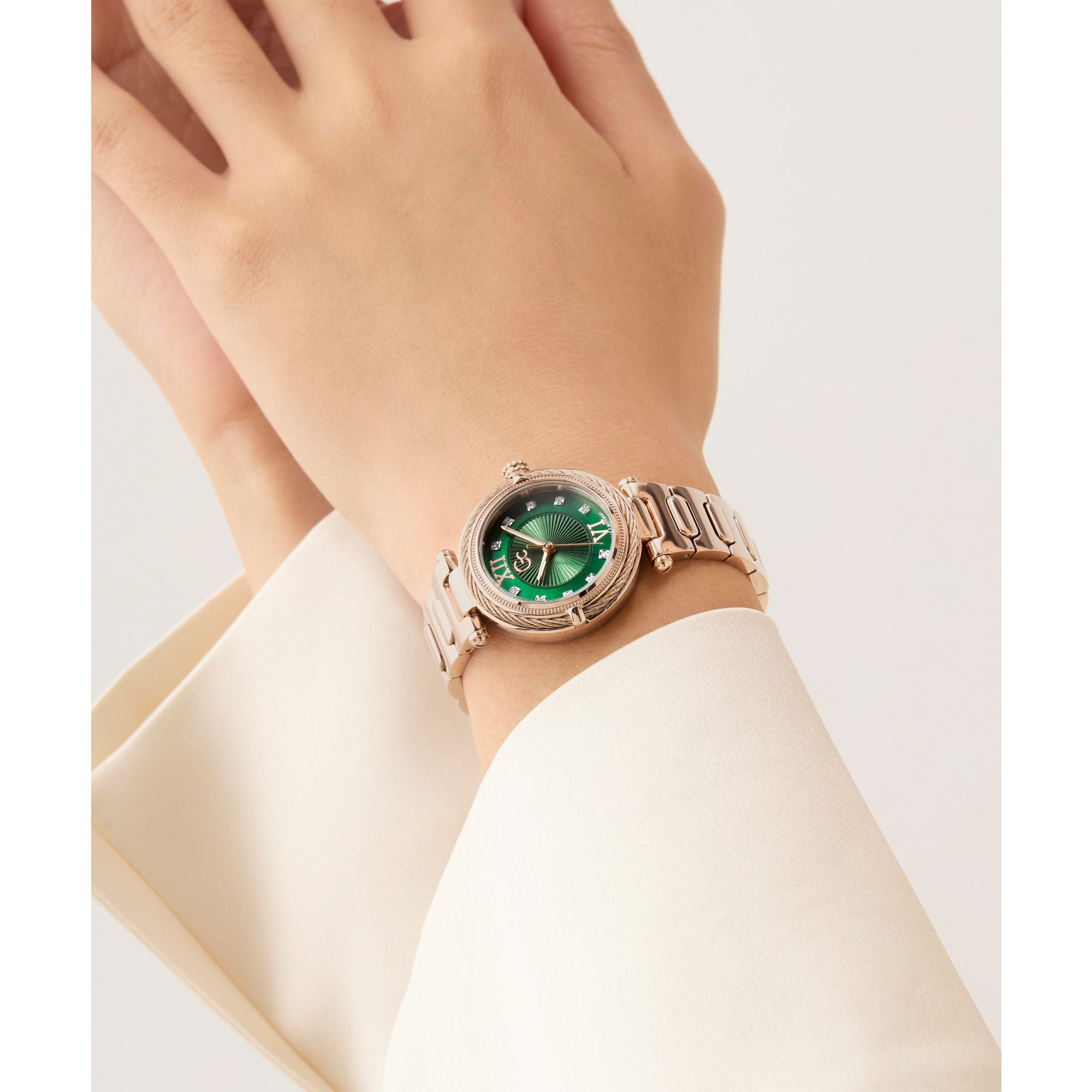 Gc Vogue Cable Green Round Quartz Women Watch - Guess Collection