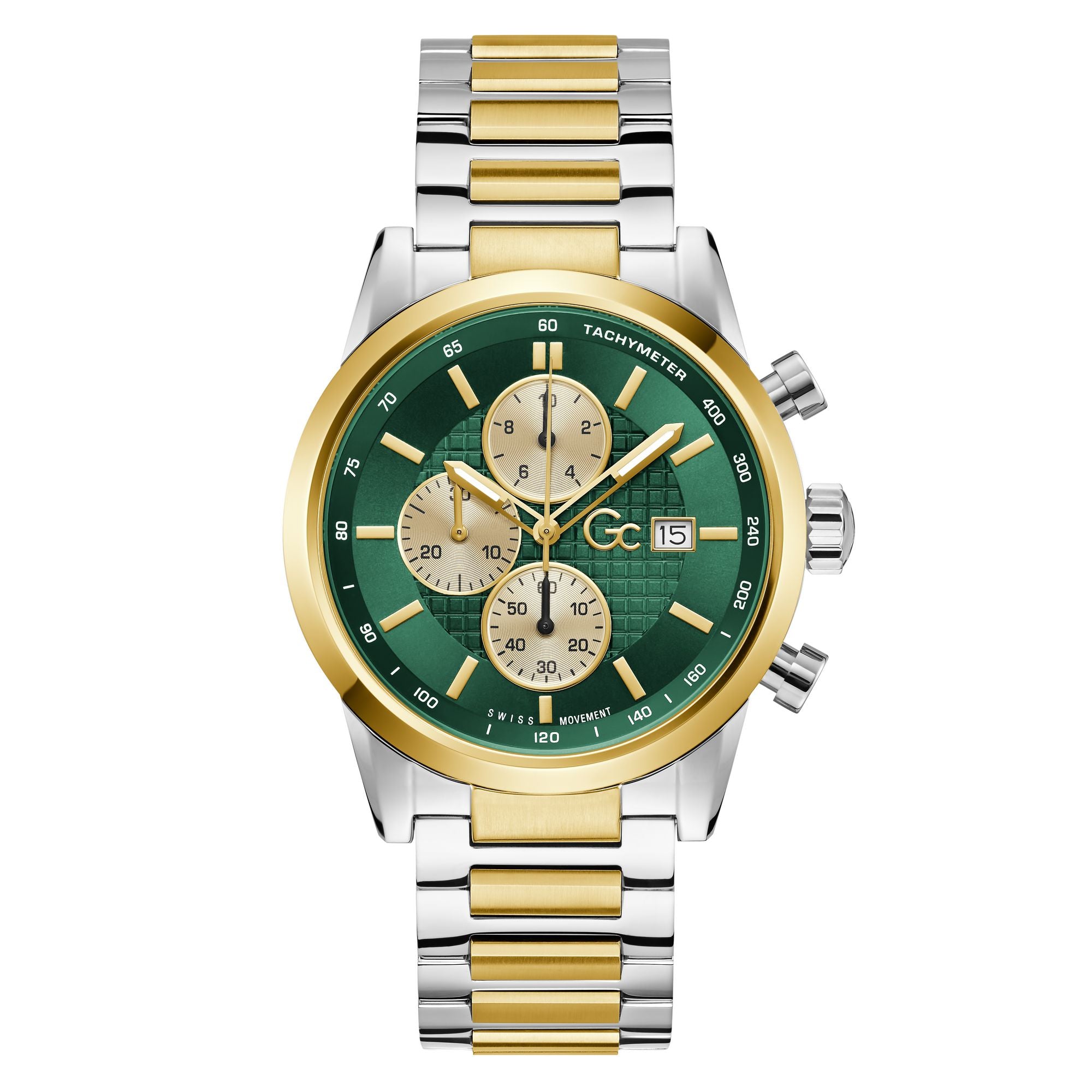 Gc Gallant Green Round Quartz Men Watch - Guess Collection Watch Gc