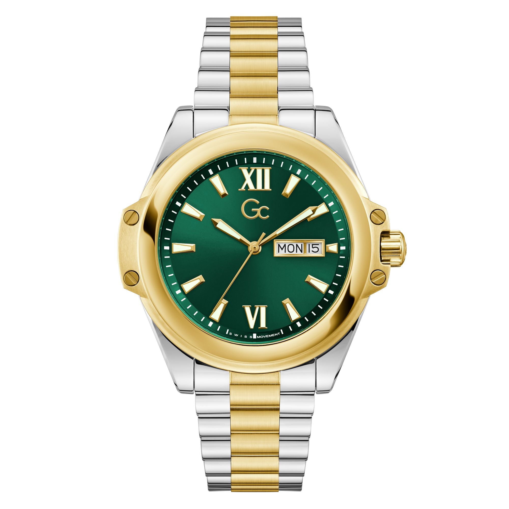 Gc Bolt Green Round Quartz Men Watch - Guess Collection