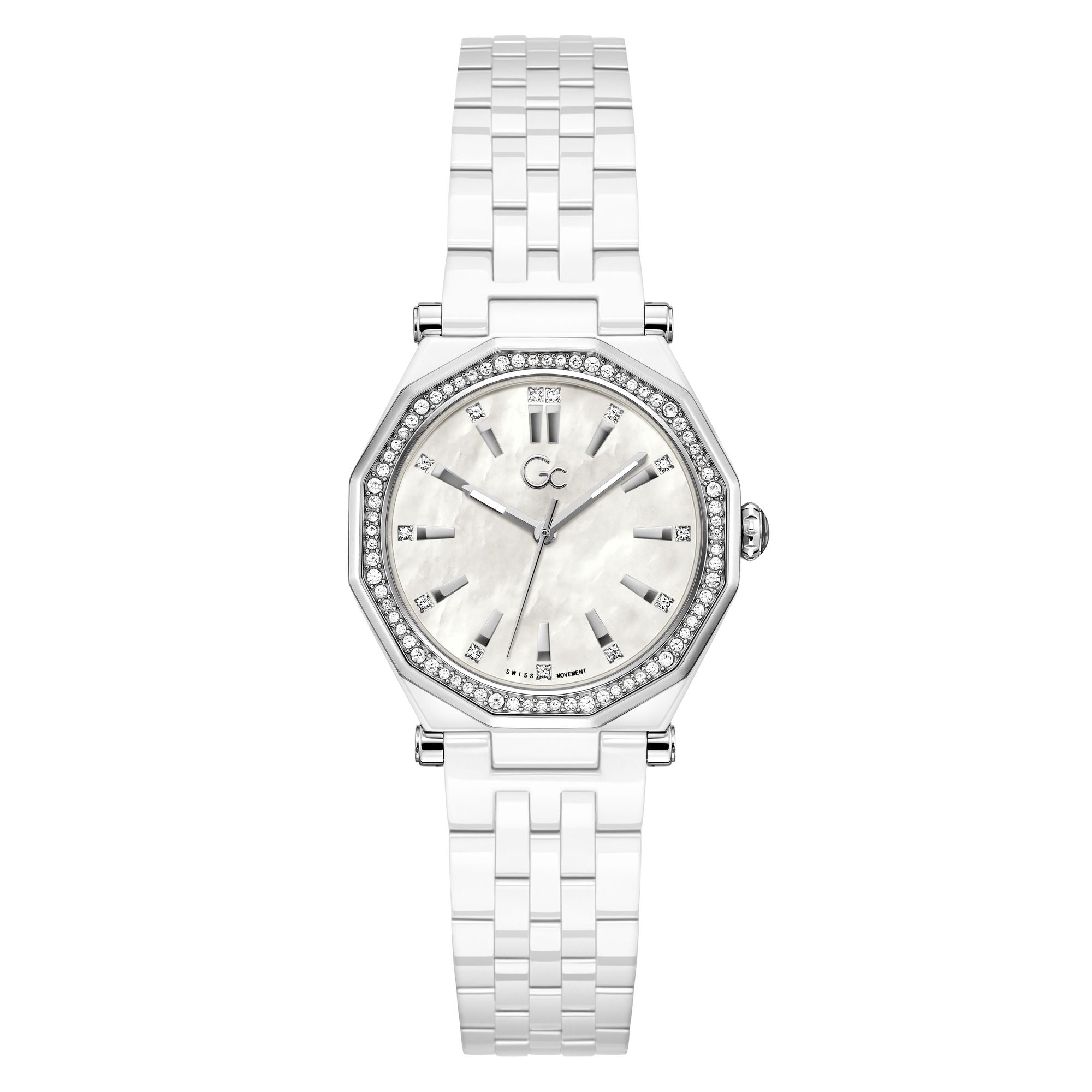 Gc Gleam Z59003L1 White Women 32 mm Round Watch