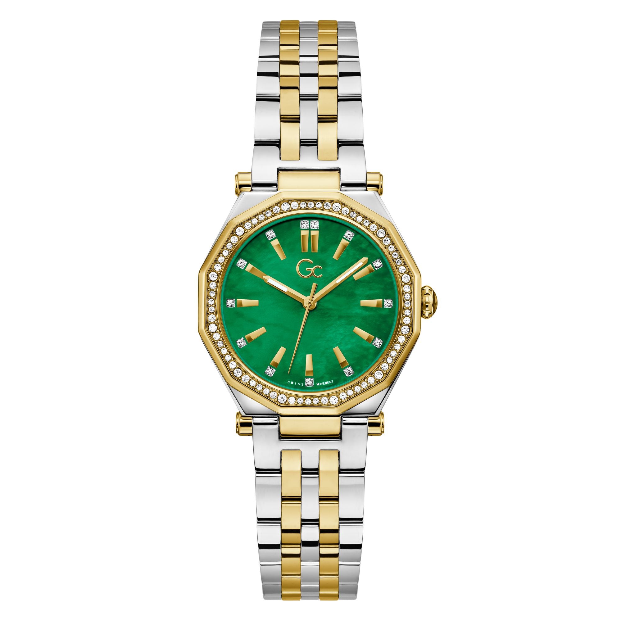 Gc Gleam Green Round Quartz Women Watch - Guess Collection