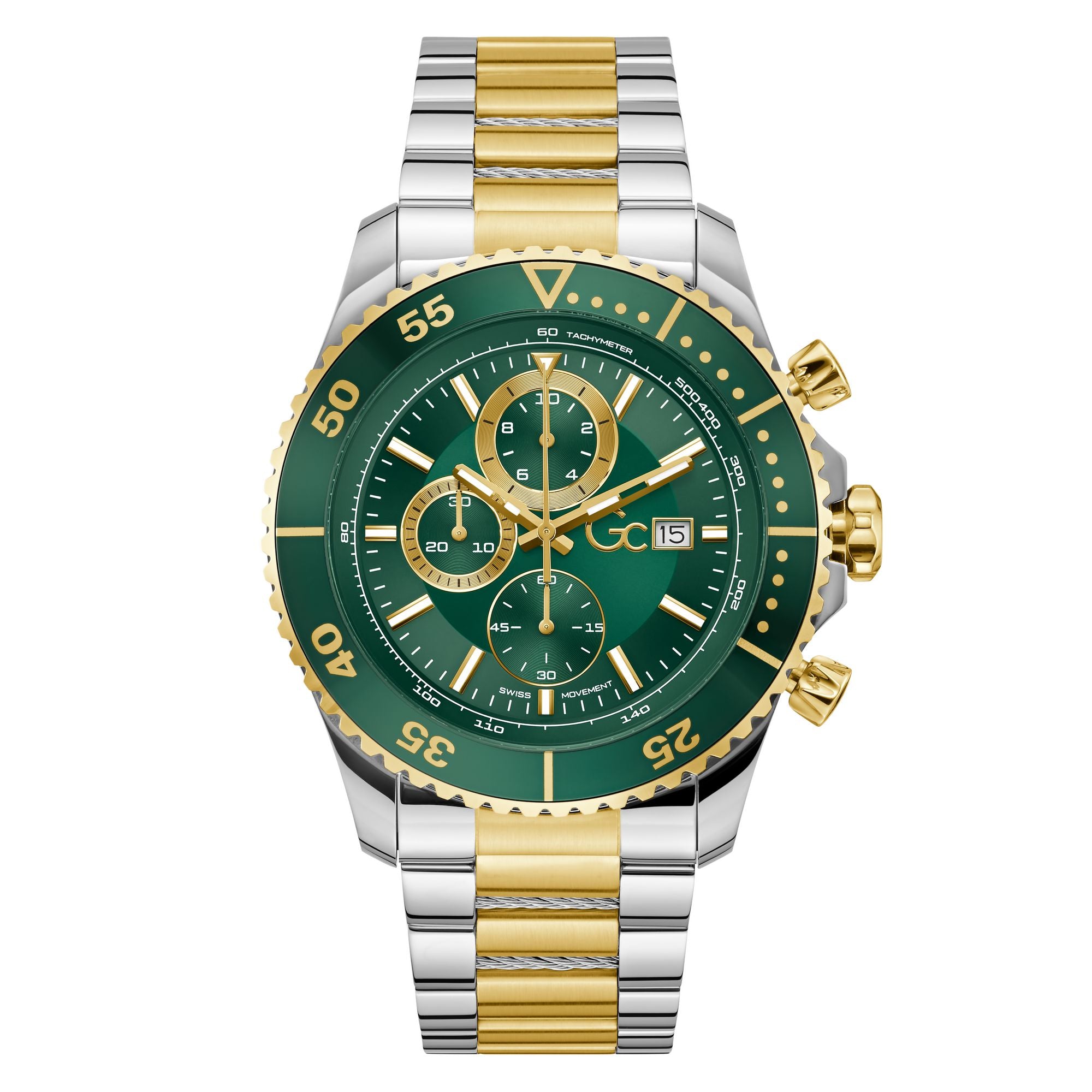 Gc Speedracer Green Round Quartz Men Watch - Guess Collection Watch Gc