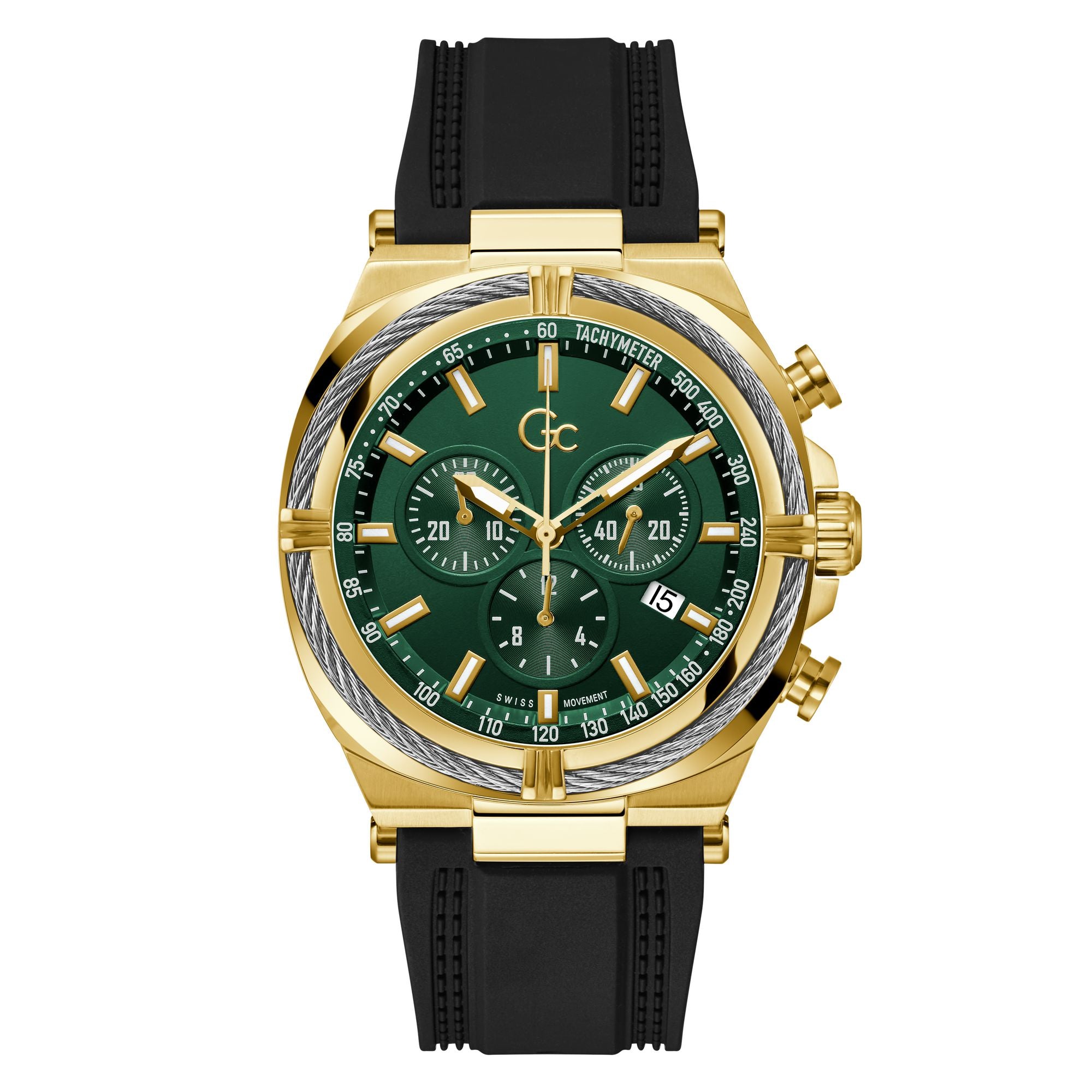 Gc Ironclass Green Round Quartz Men Watch - Guess Collection