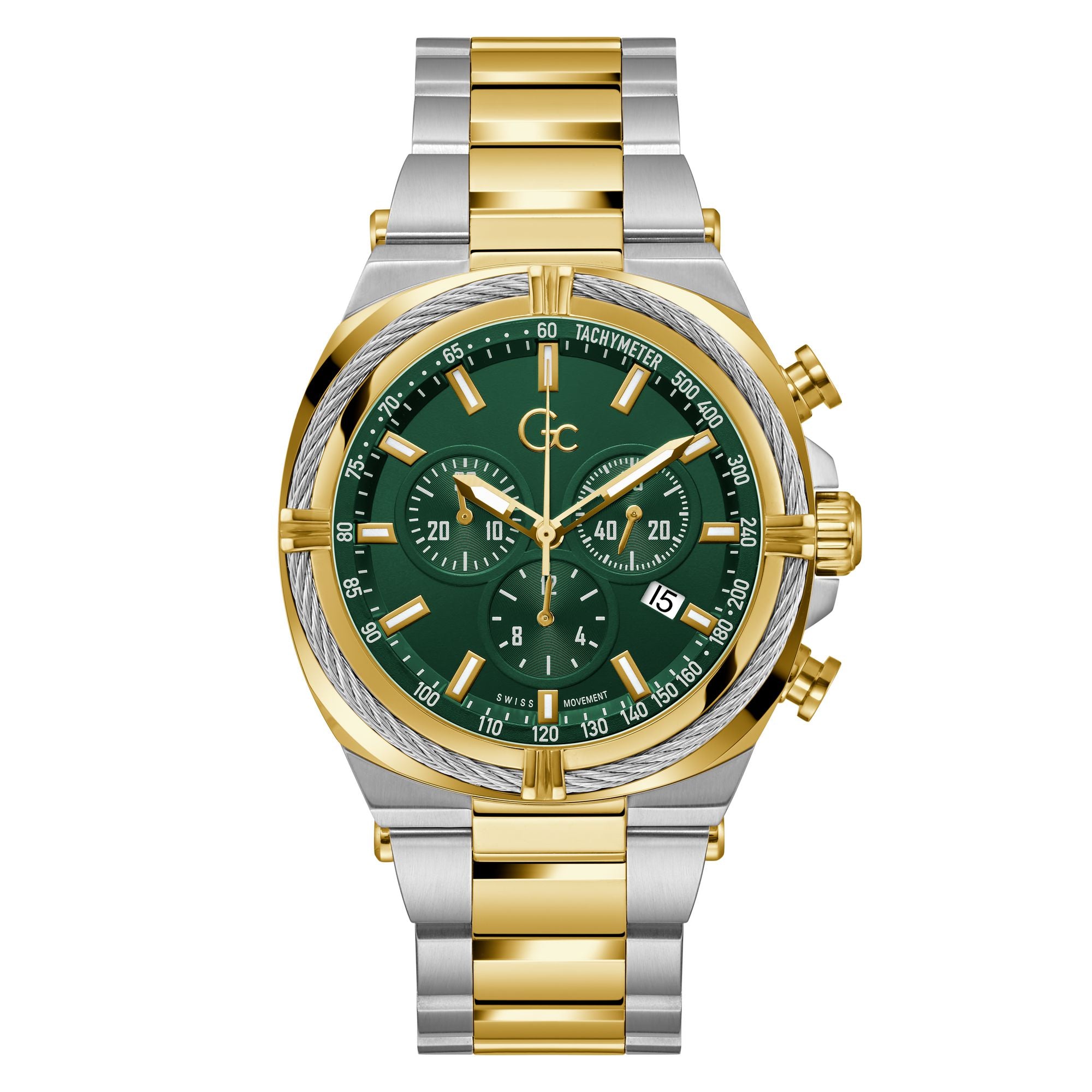 Gc Ironclass Green Round Quartz Men Watch - Guess Collection