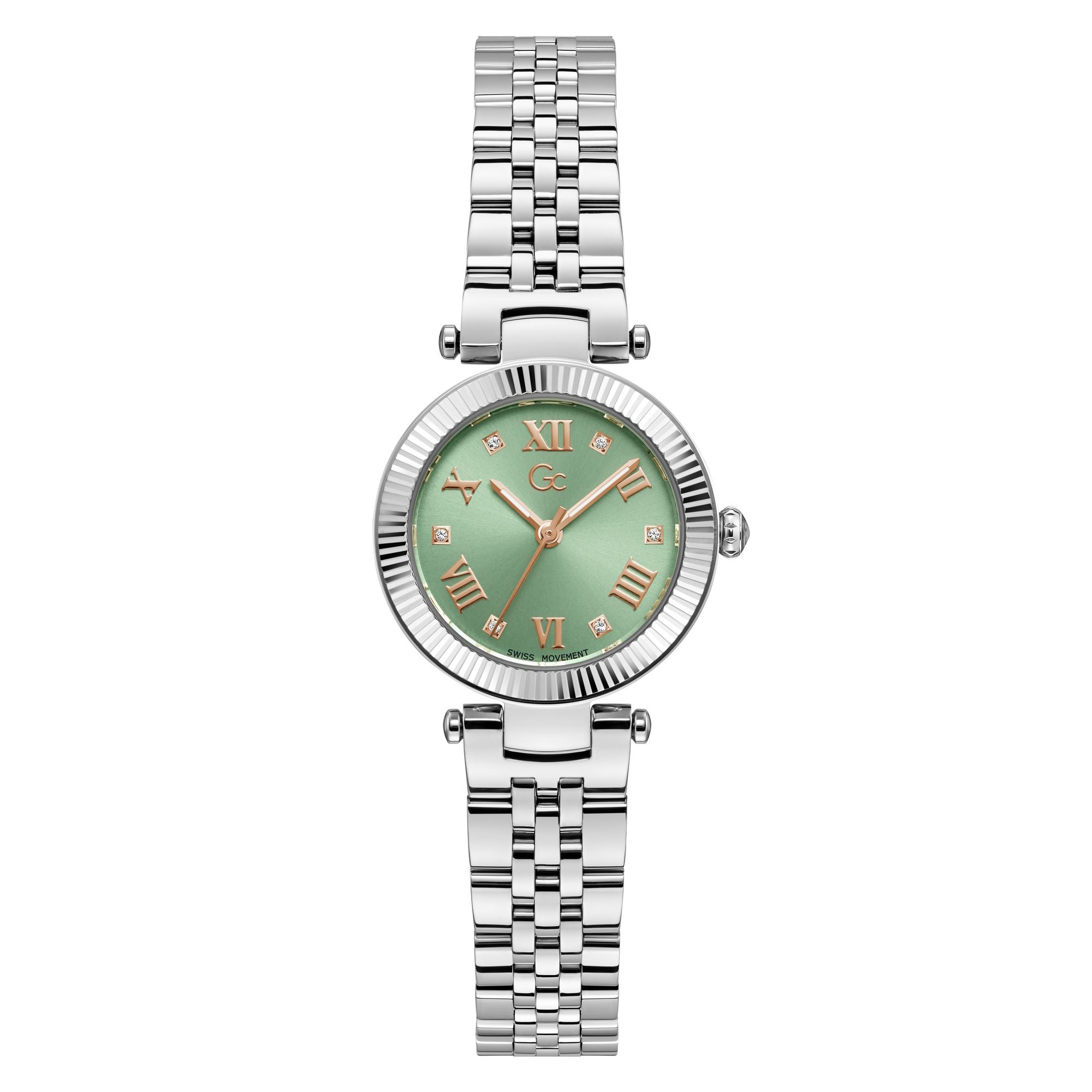 Gc Flair Green Round Quartz Women Watch - Guess Collection