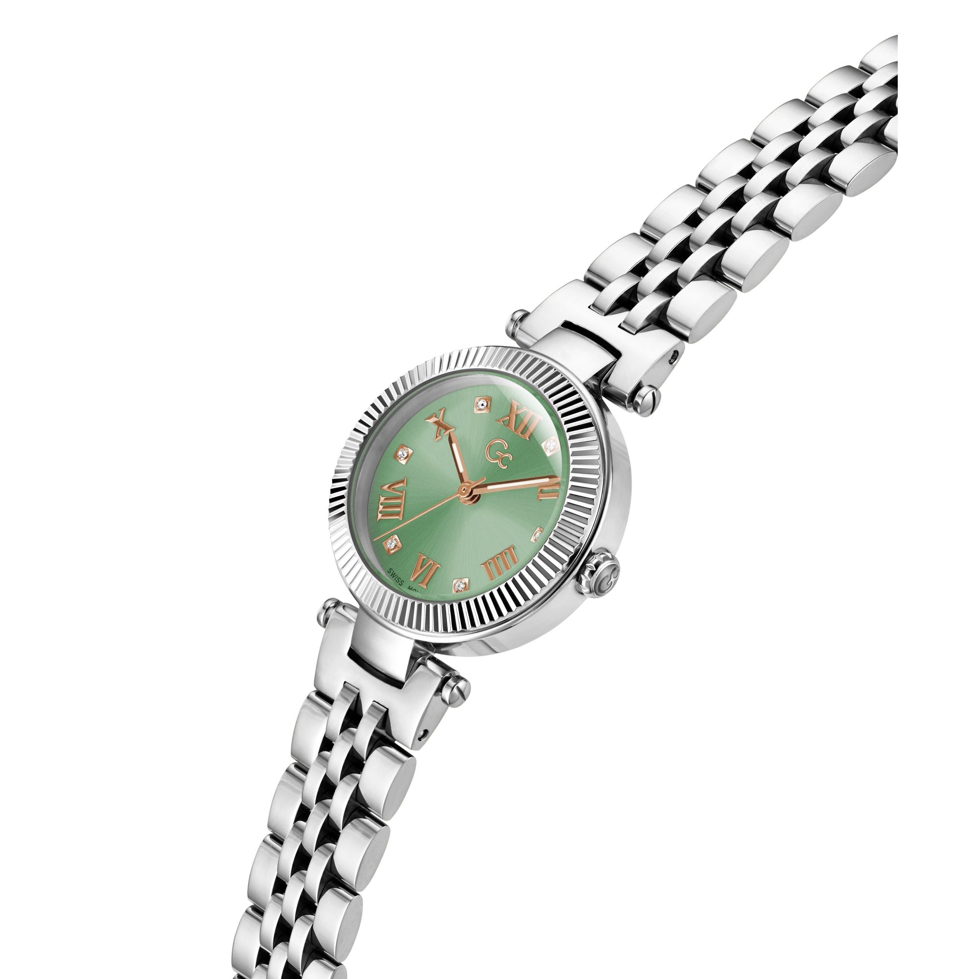 Gc Flair Green Round Quartz Women Watch - Guess Collection