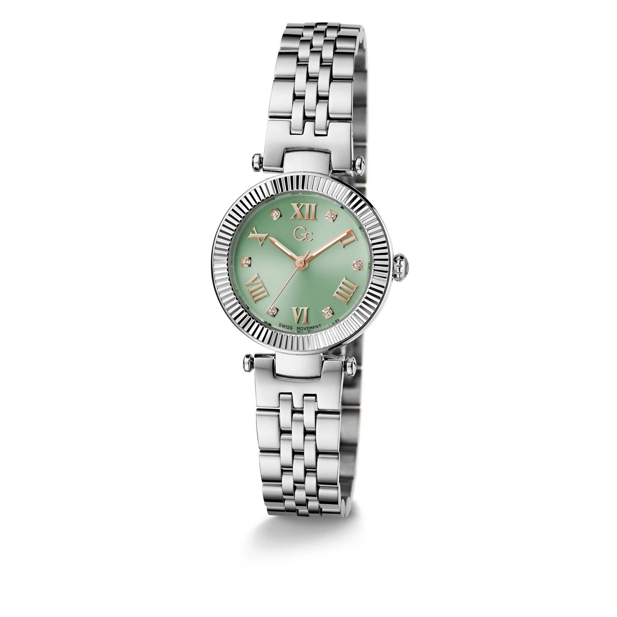 Gc Flair Green Round Quartz Women Watch - Guess Collection Watch Gc