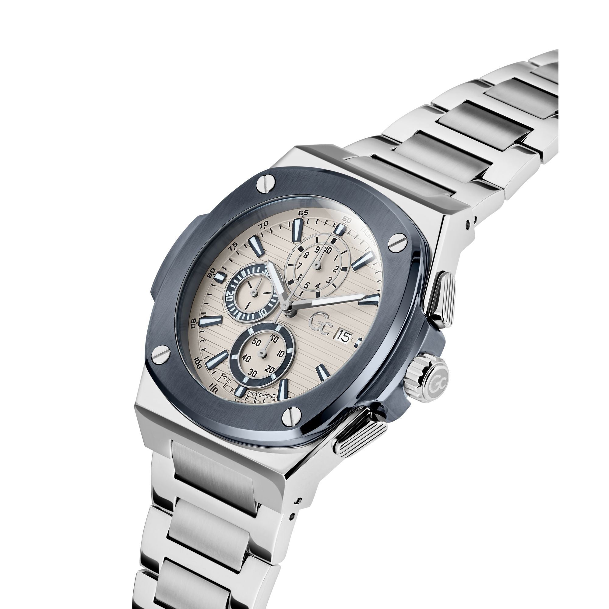 Gc Coussin Beige Coussin Quartz Men Watch - Guess Collection