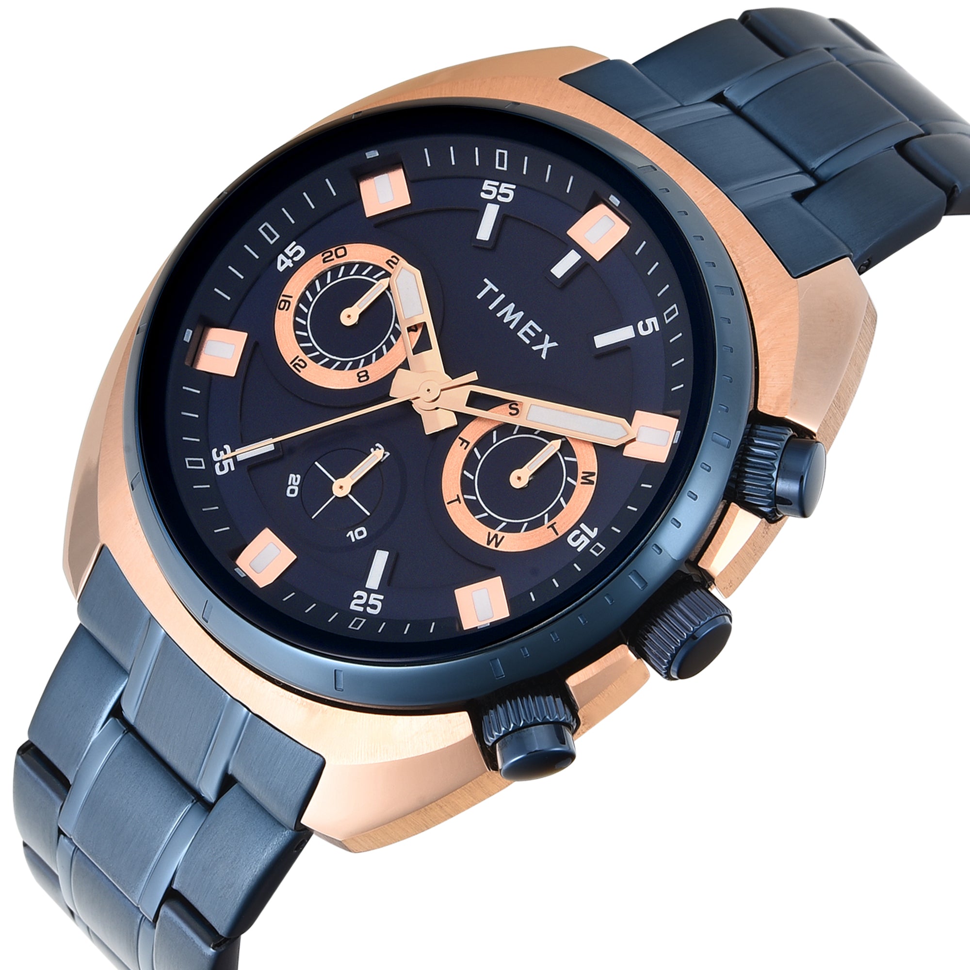 Timex  Blue Round Quartz Men Watch