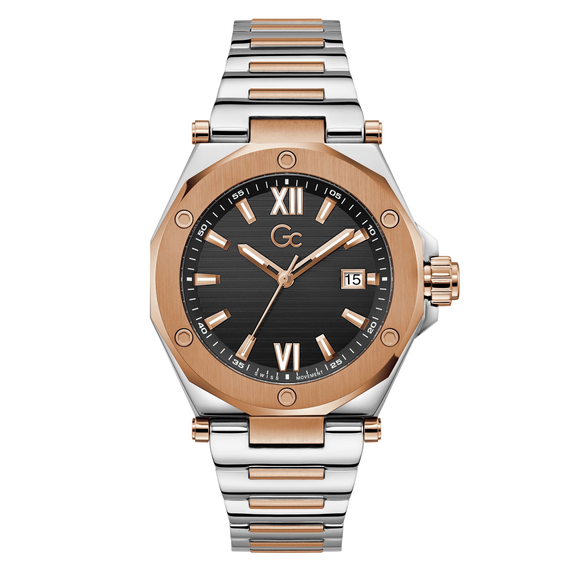Gc Legacy Sleek Black Round Quartz Men Watch
