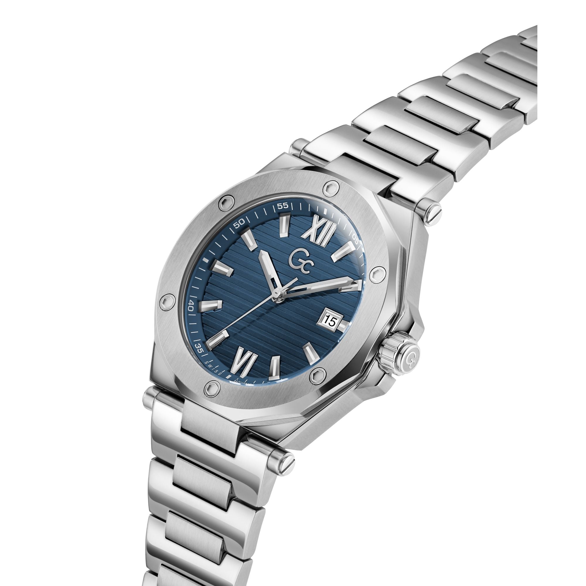 Gc Legacy Sleek Blue Round Quartz Men Watch Watch Gc