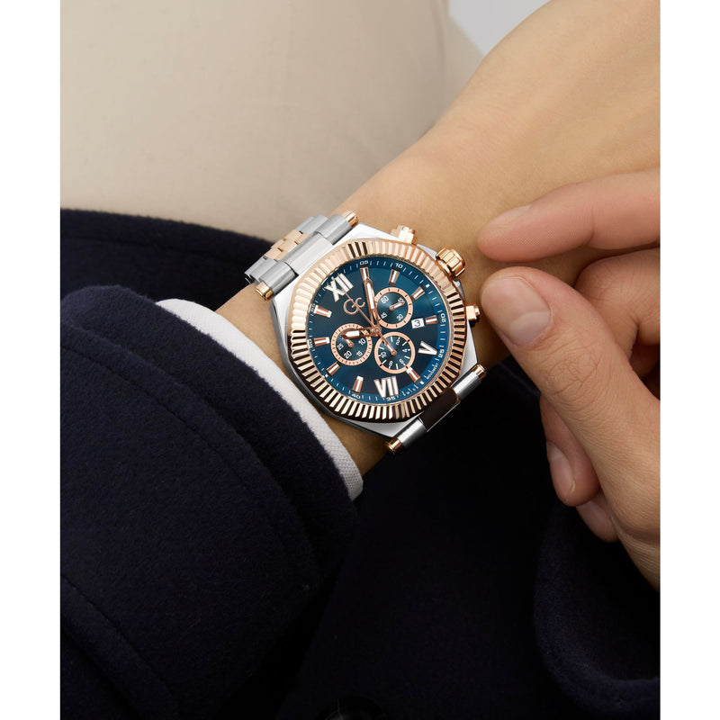 Gc Atlas Blue Round Quartz Men Watch Watch Gc