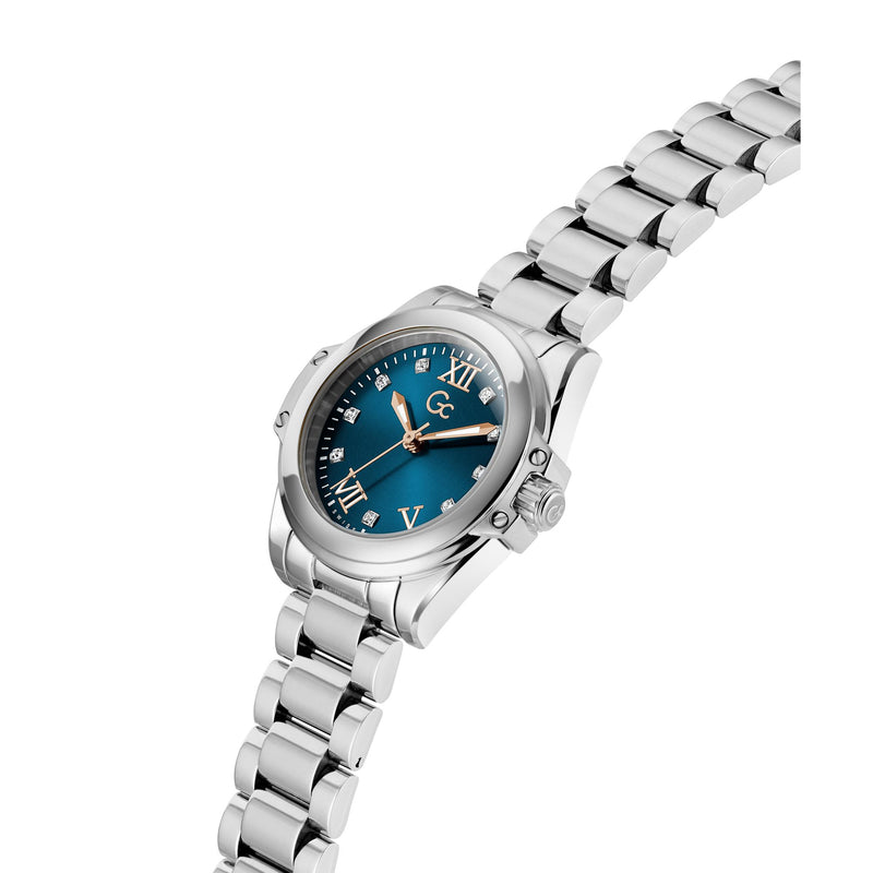 Gc Bolt Lady Mini Blue Round Quartz Women Watch Watch Gc
