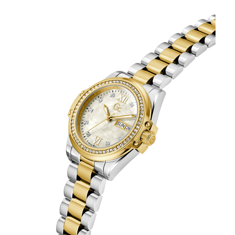 Gc Bolt Lady Champagne Round Quartz Women Watch Watch Gc