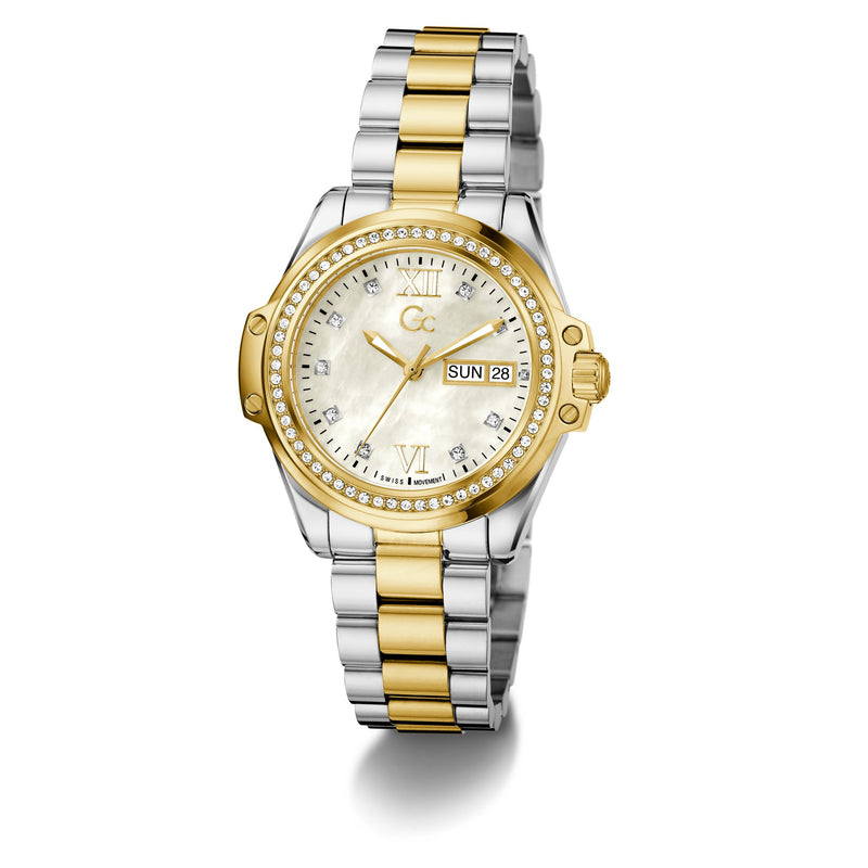 Gc Bolt Lady Champagne Round Quartz Women Watch Watch Gc
