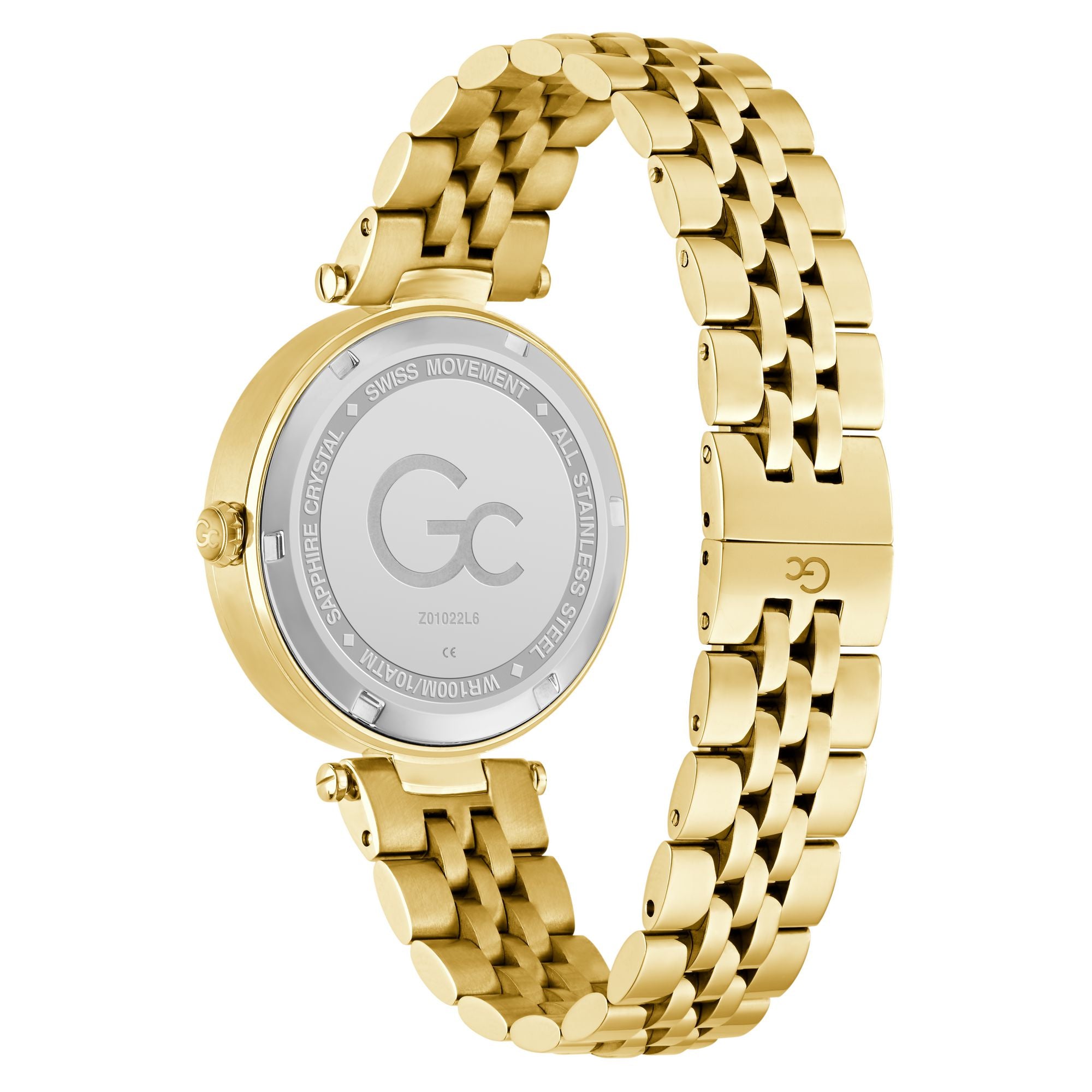 Gc Flair Crystal White Round Quartz Women Watch
