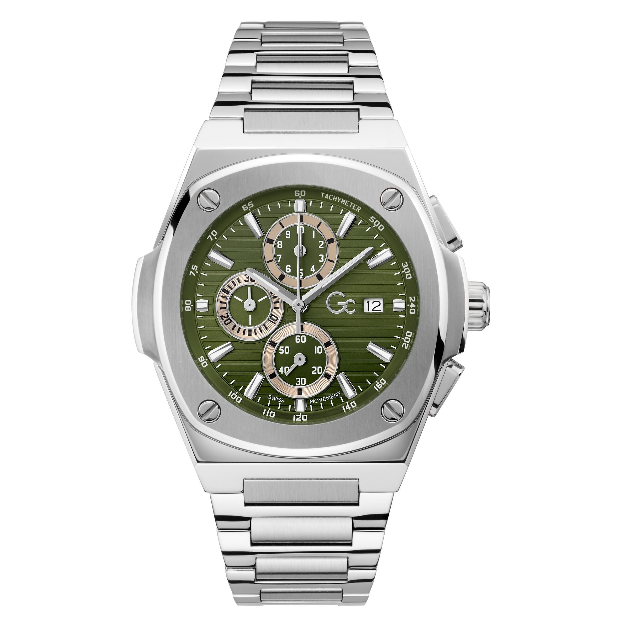 Gc Green Square Quartz Men Watch Watch Gc