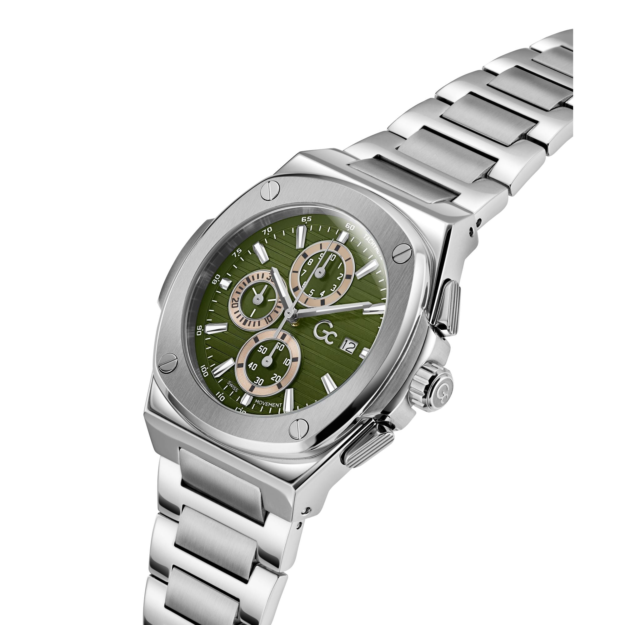 Gc  Green Square Quartz Men Watch