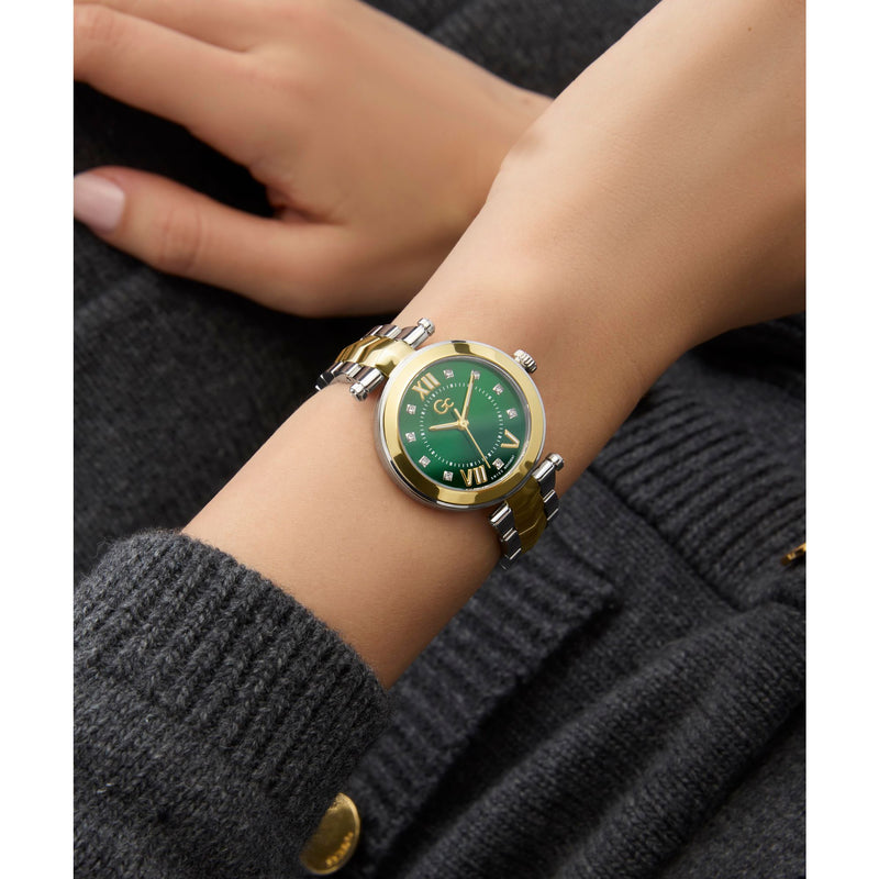 Gc Illusion Green Round Quartz Women Watch Watch Gc