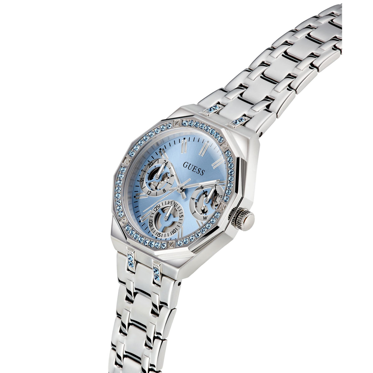 Guess Quinn Ice Blue Round Quartz Women Watch - GW1009L1  display picture 1