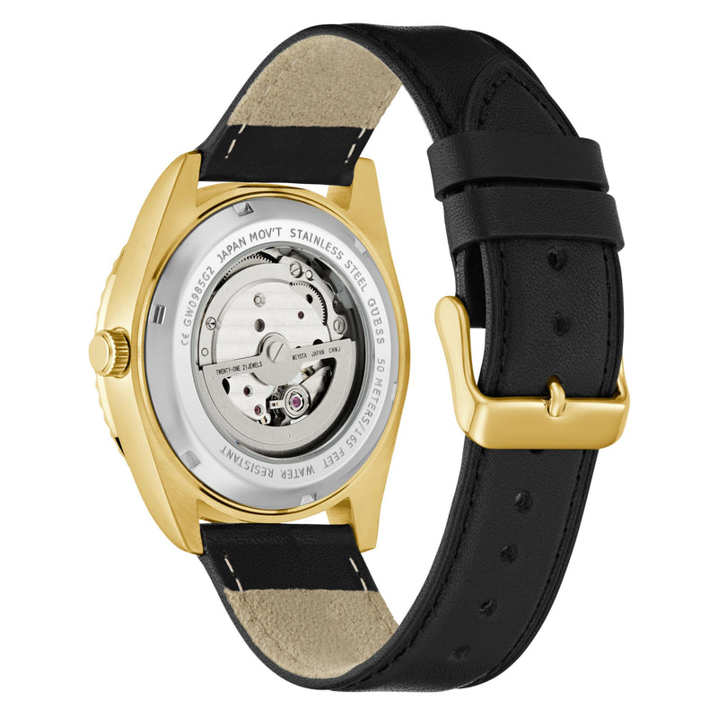 Guess Connoisseur Black Round Mechanical Automatic Men Watch Watch Guess