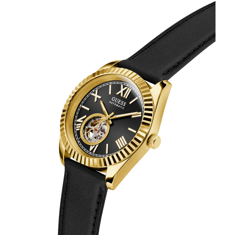 Guess Connoisseur Black Round Mechanical Automatic Men Watch Watch Guess
