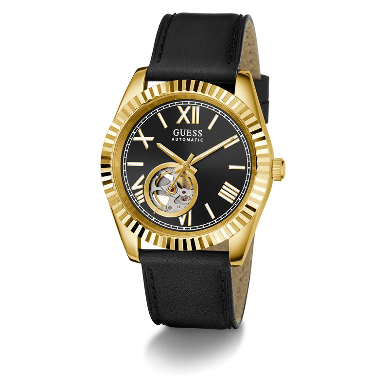Guess Connoisseur Black Round Mechanical Automatic Men Watch Watch Guess