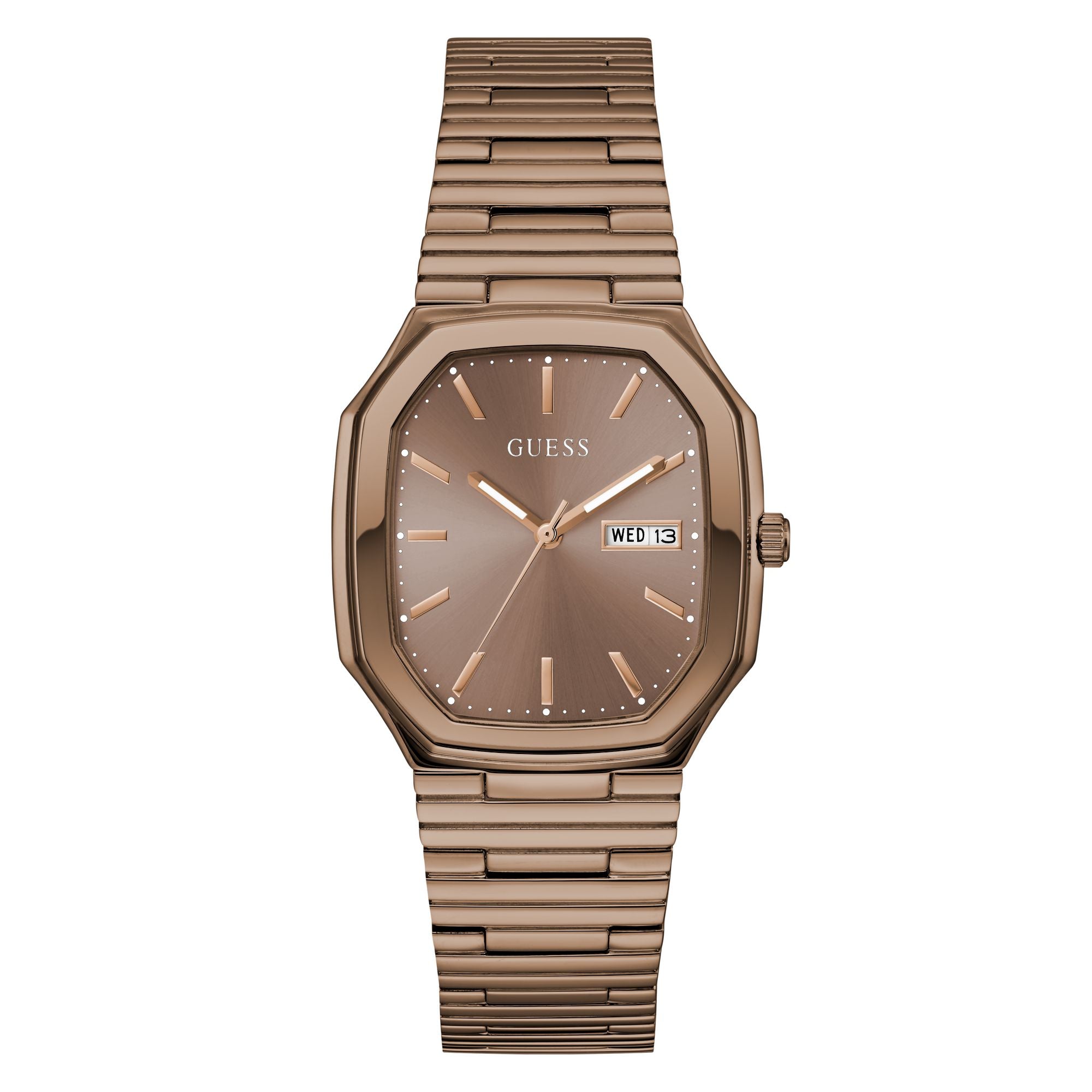 Guess Oliver Bronze-Tone Rectangle Quartz Men Watch