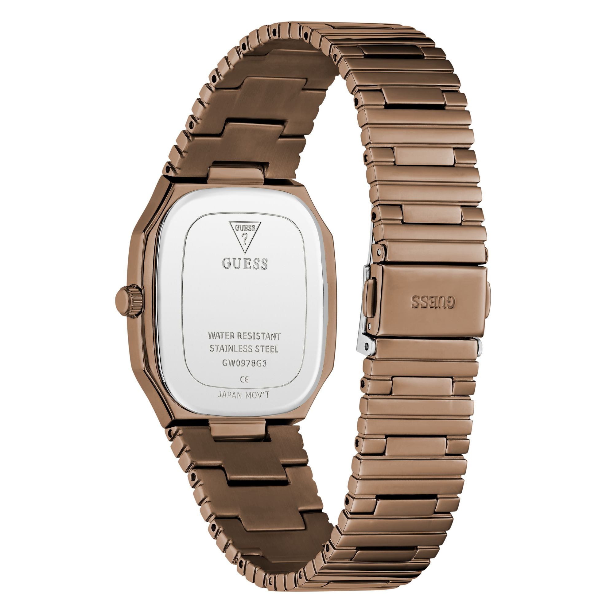 Guess Oliver Bronze-Tone Rectangle Quartz Men Watch