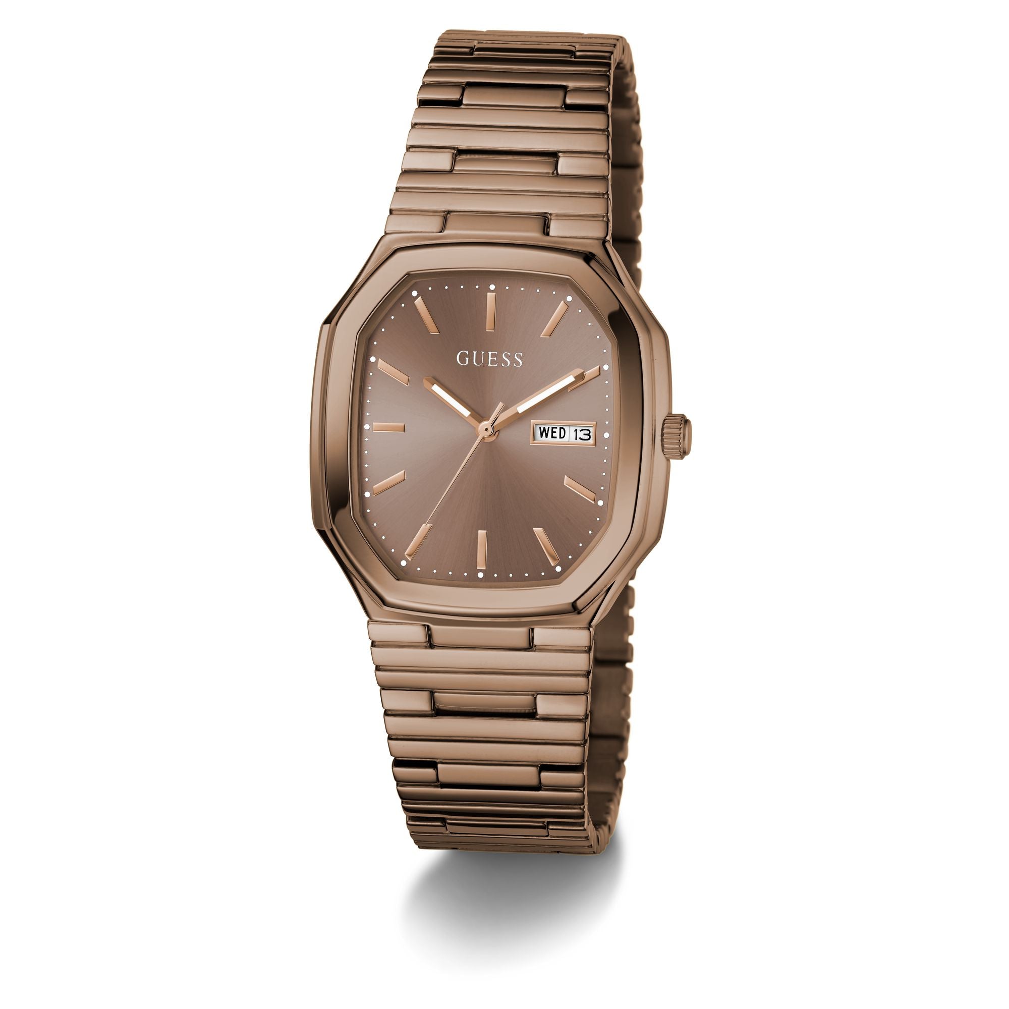 Guess Oliver Bronze-Tone Rectangle Quartz Men Watch