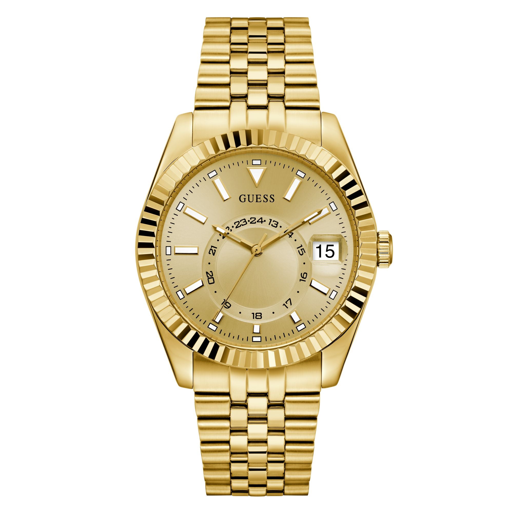 Guess Jaden Champagne Round Quartz Men Watch Watch Guess