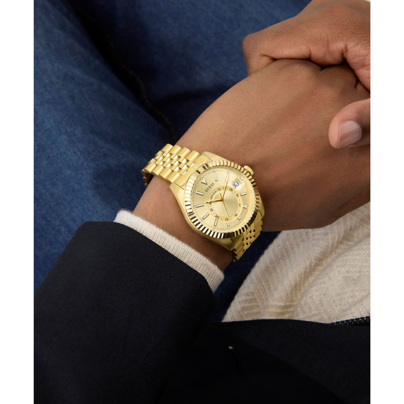 Guess Jaden Champagne Round Quartz Men Watch Watch Guess