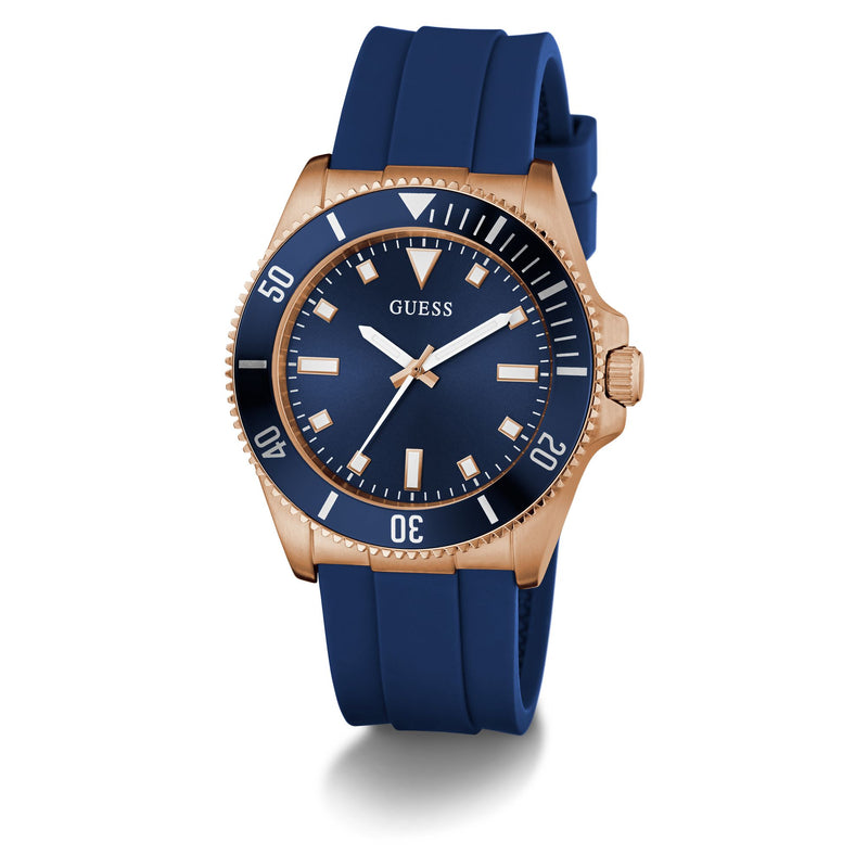 Guess Cliff Blue Round Quartz Men Watch Watch Guess