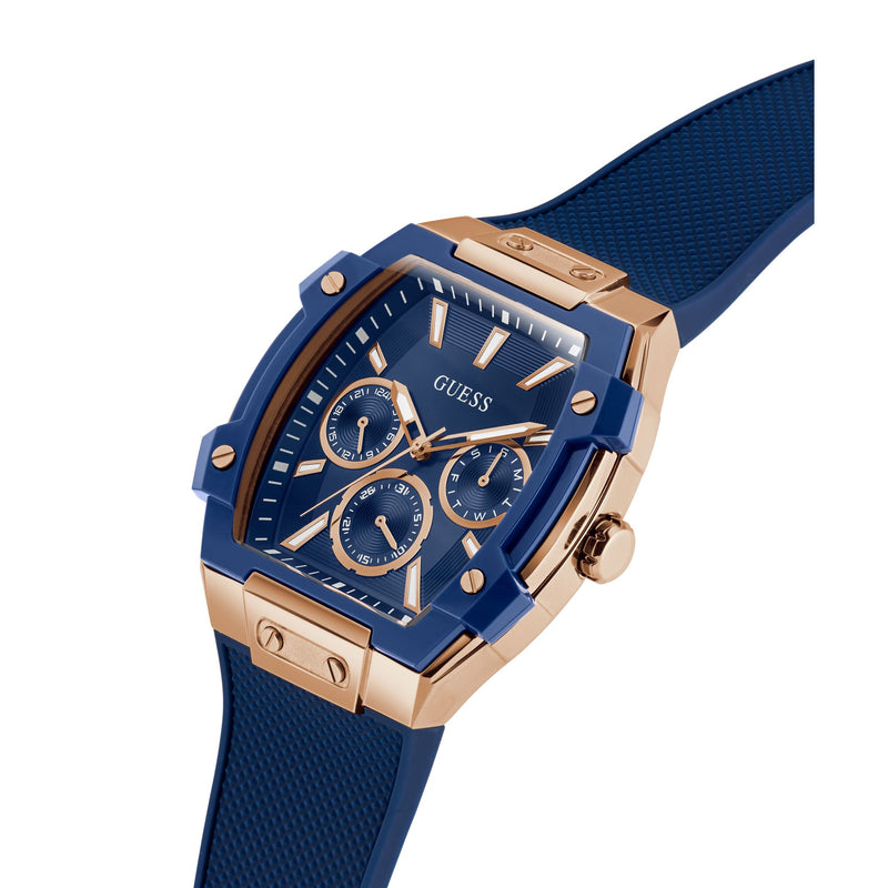 Guess Phoenix Blue Rectangle Quartz Men Watch Watch Guess