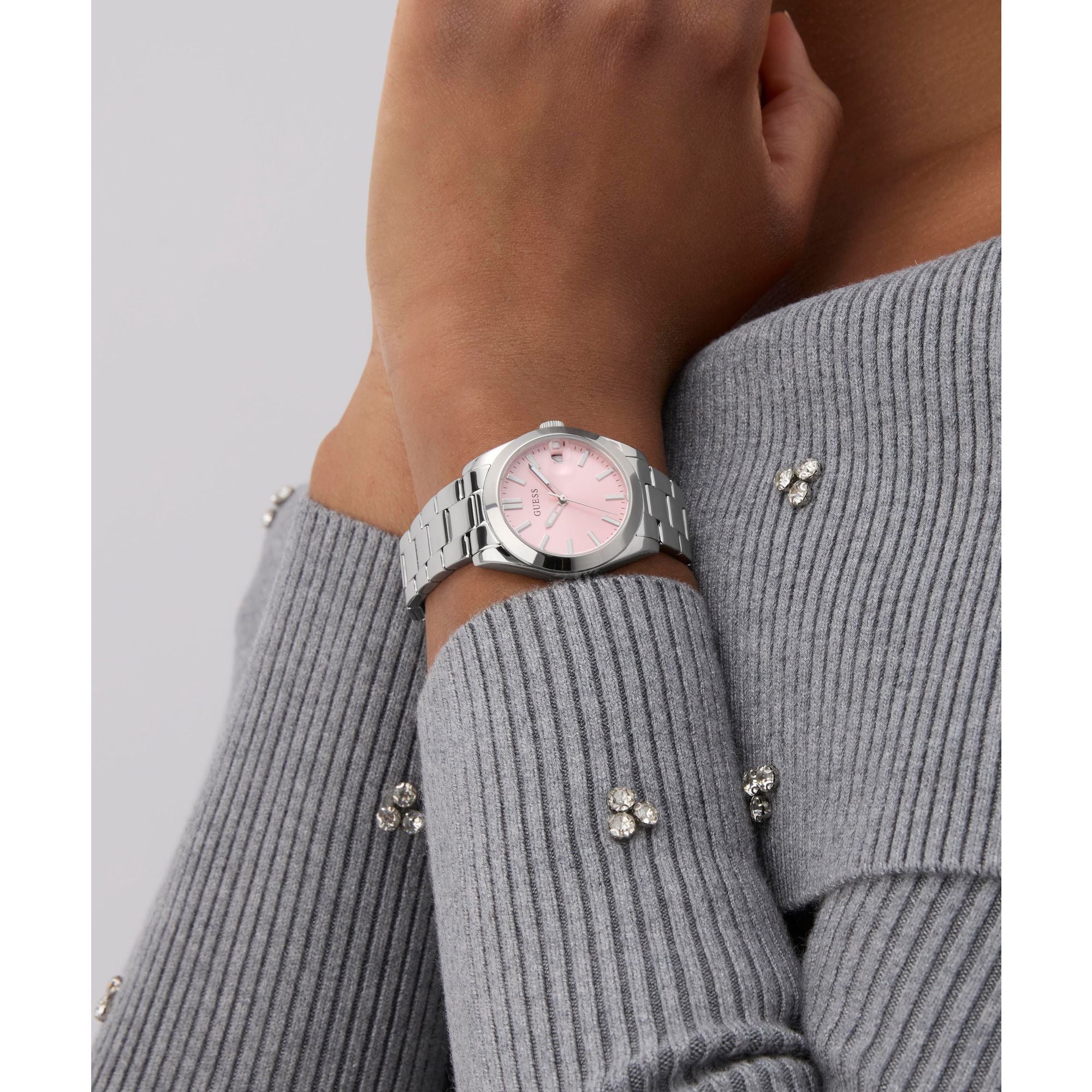 Guess Alice Pink Round Quartz Women Watch Watch Guess