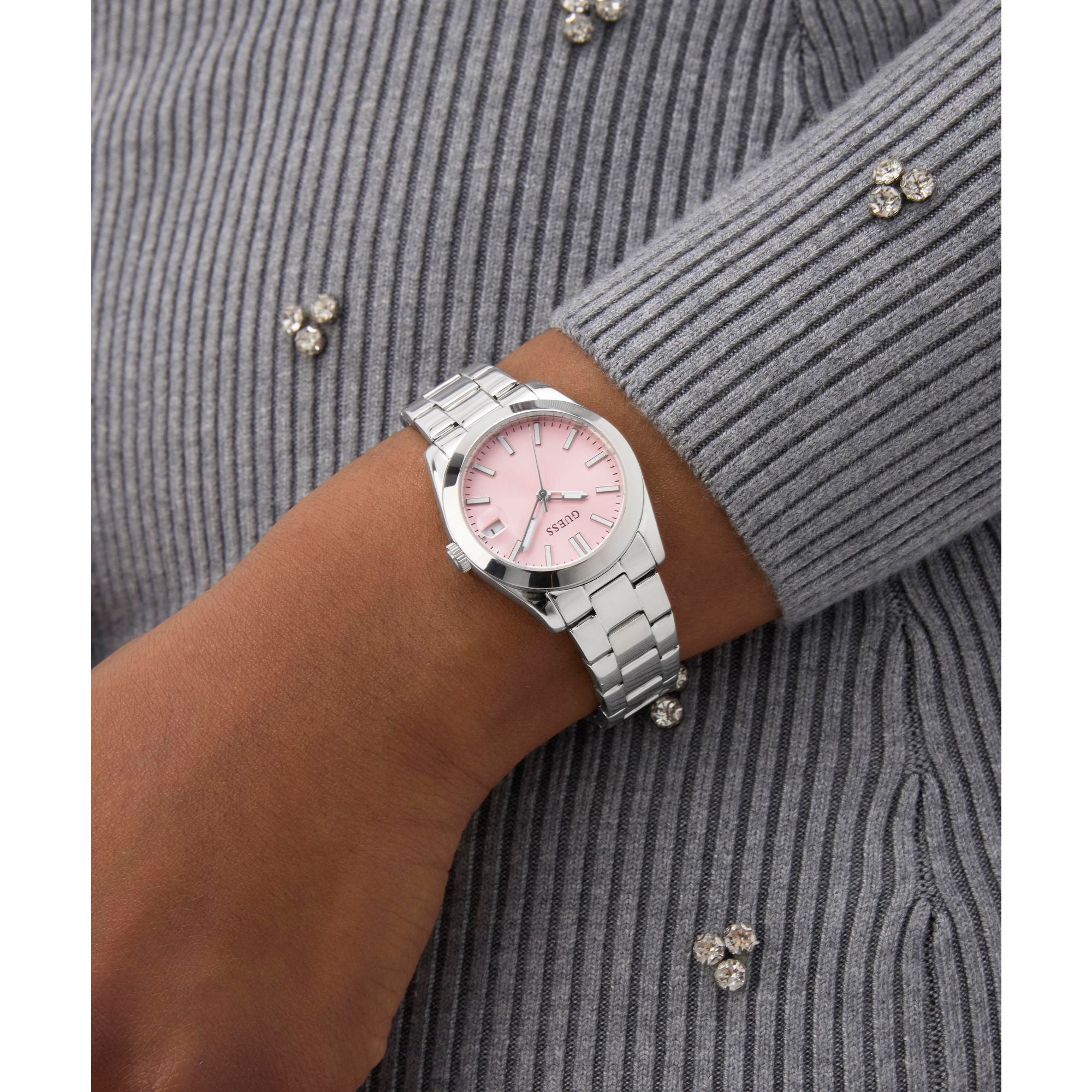 Guess Alice Pink Round Quartz Women Watch Watch Guess
