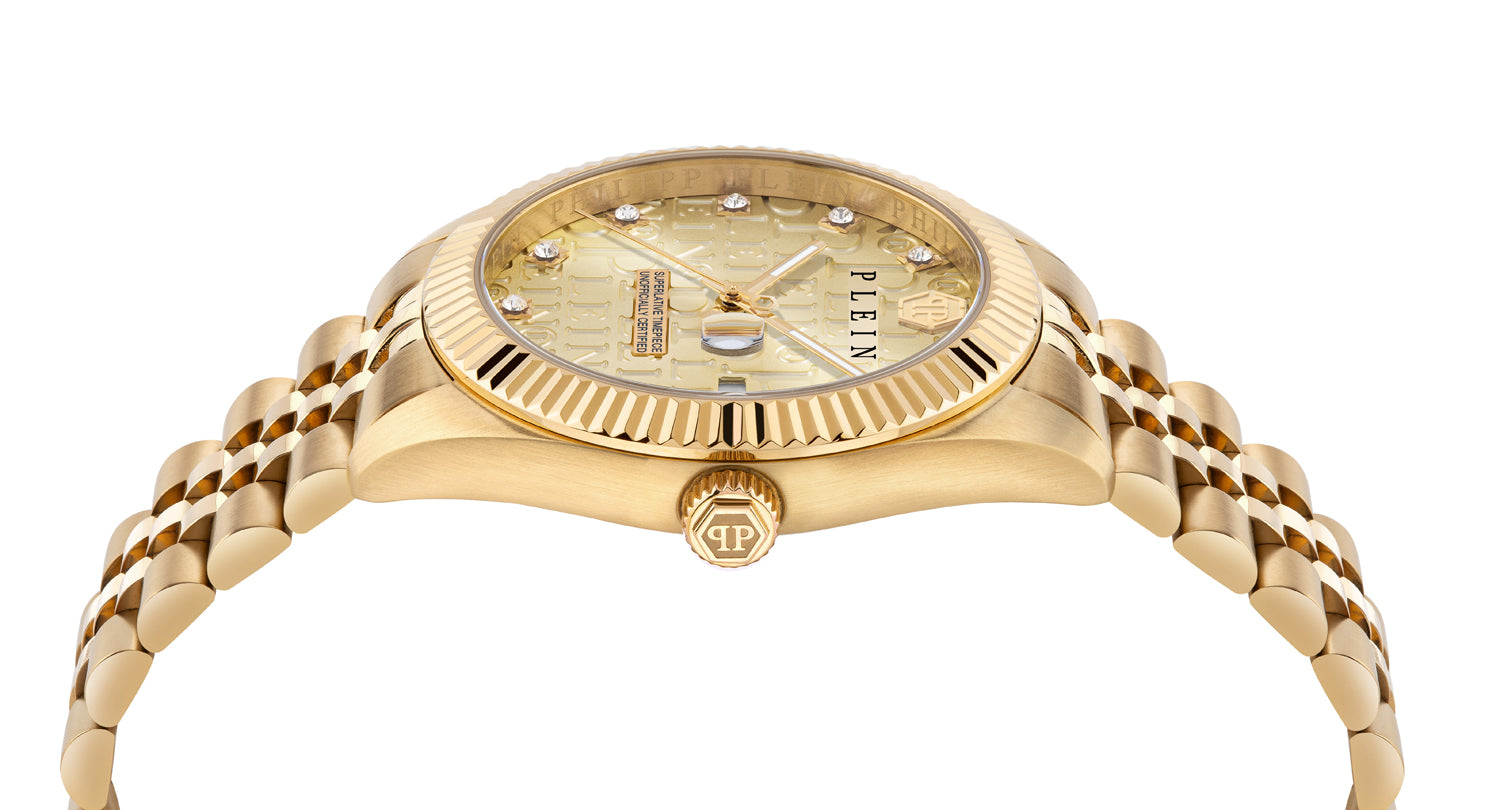 Philipp plein Mfa-New Date Superlative Champagne Round Quartz Men Watch