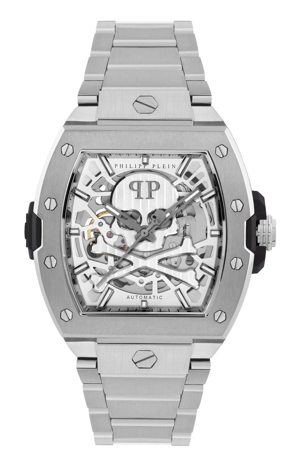 Philipp plein Jfa-The Skeleton Restyle Silver Tonneau Automatic Men Watch Watch Philipp Plein