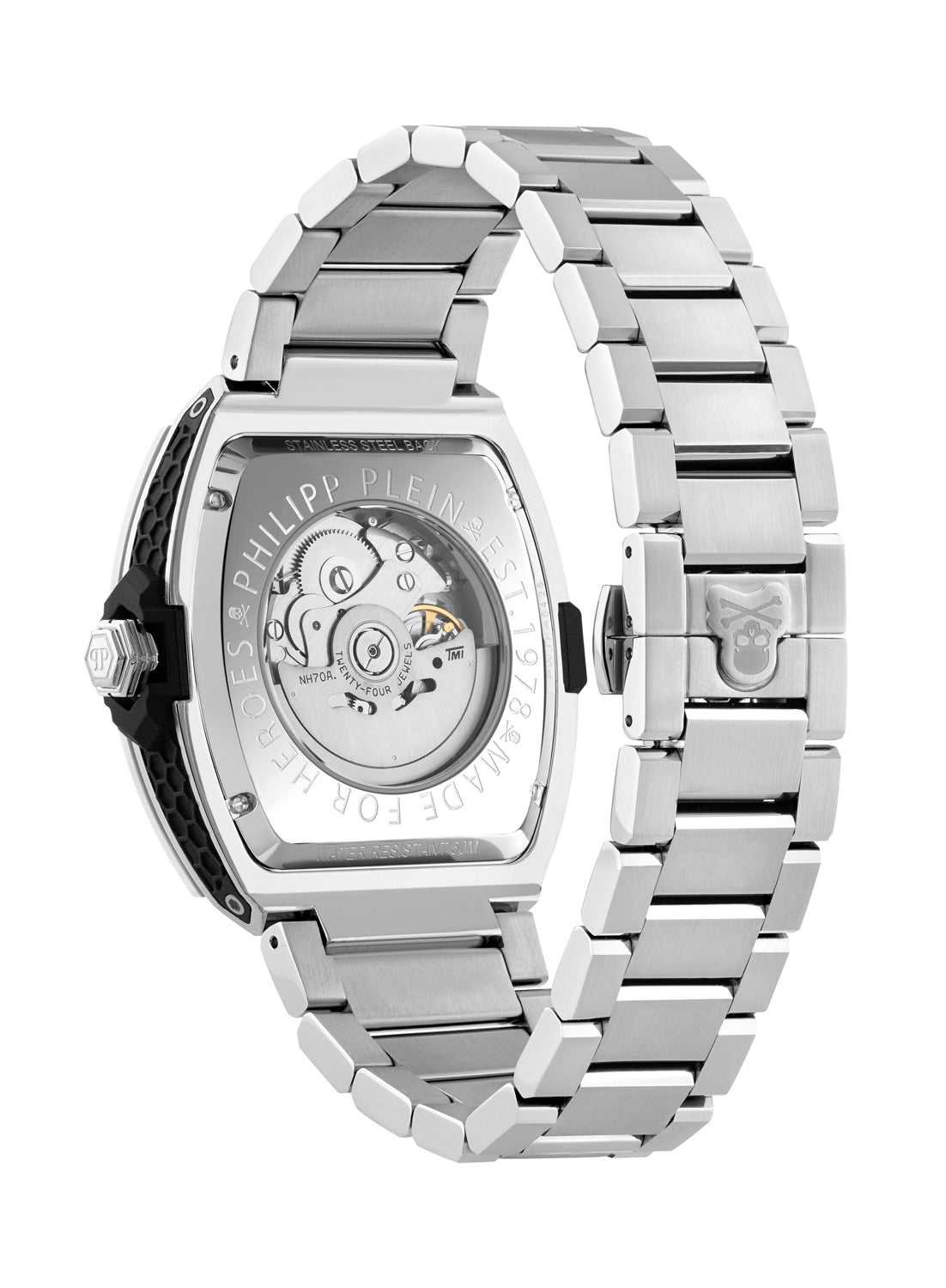 Philipp plein Jfa-The Skeleton Restyle Silver Tonneau Automatic Men Watch Watch Philipp Plein