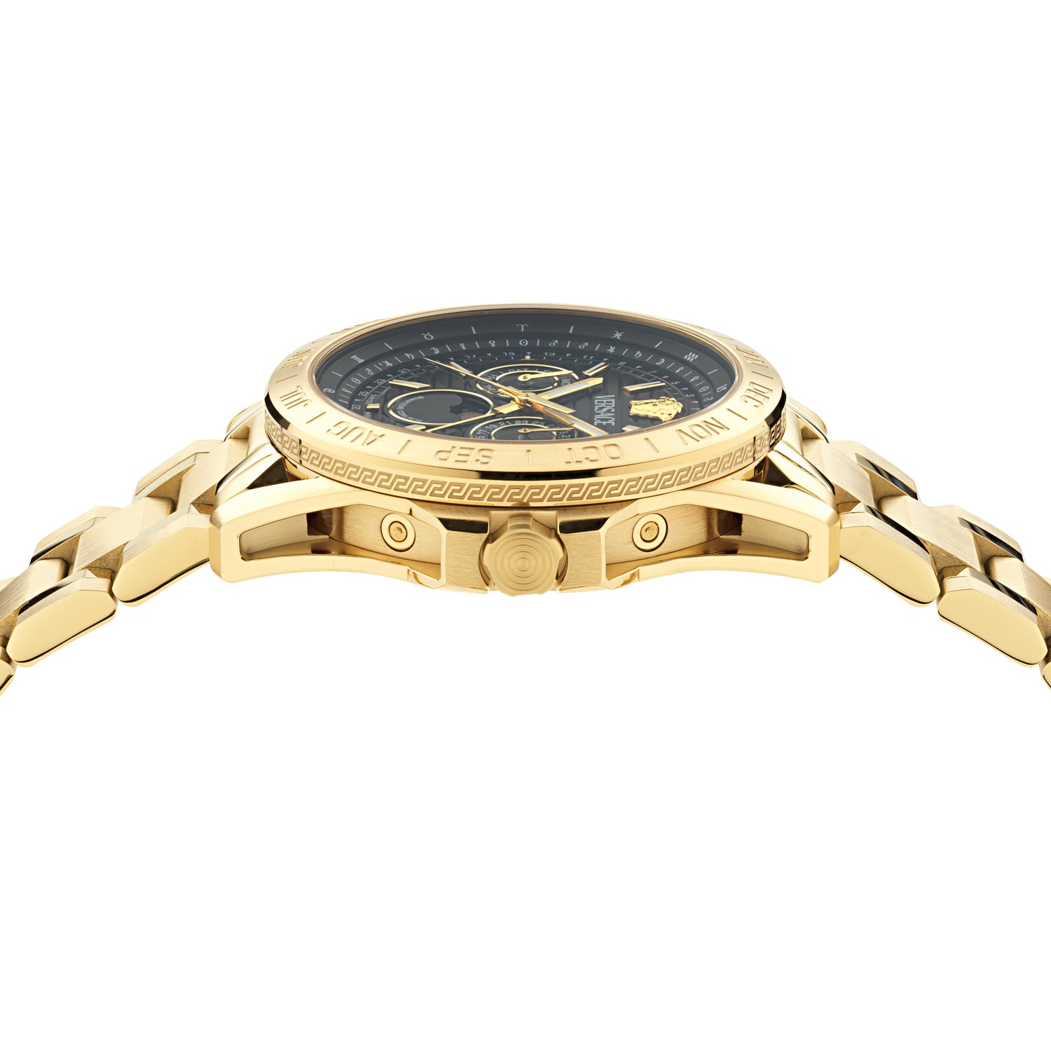Versace Galaxy Moonph Black Round Quartz Men Watch