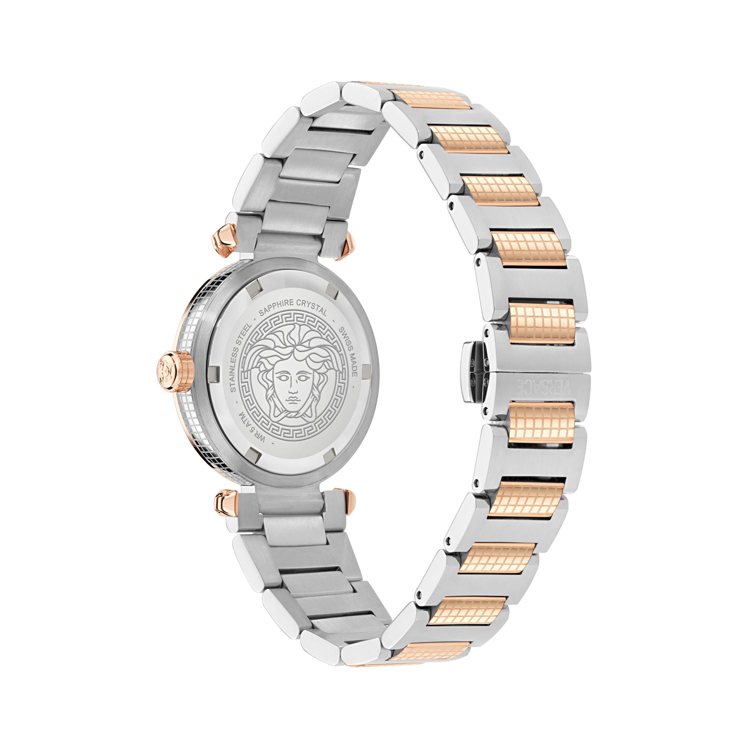 Versace Greek Rose Gold Asymmetrical Quartz Women Watch