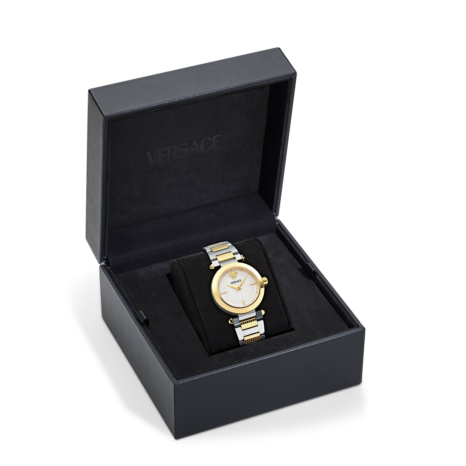 Versace Greek Silver Asymmetrical Quartz Women Watch