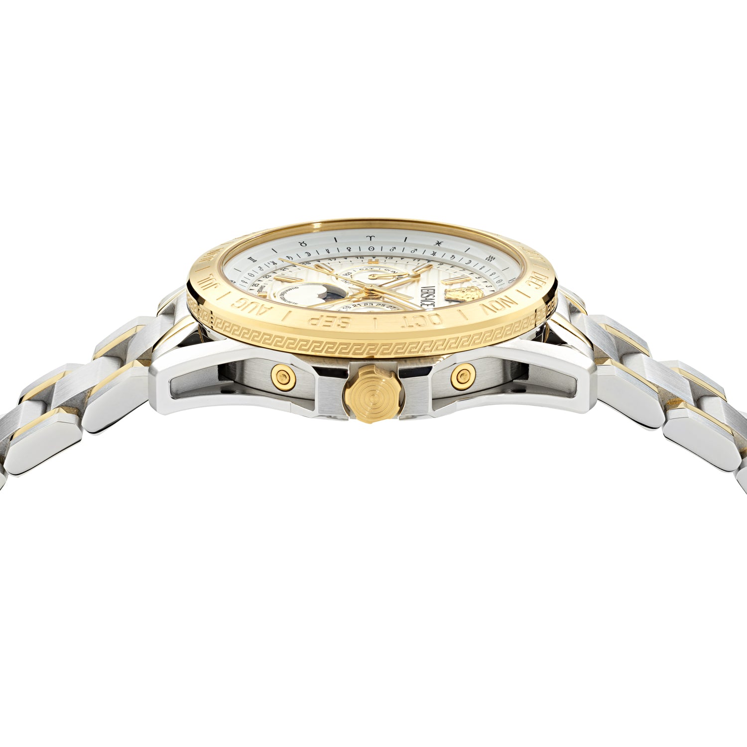 Versace Galaxy Moonph Silver Round Quartz Men Watch