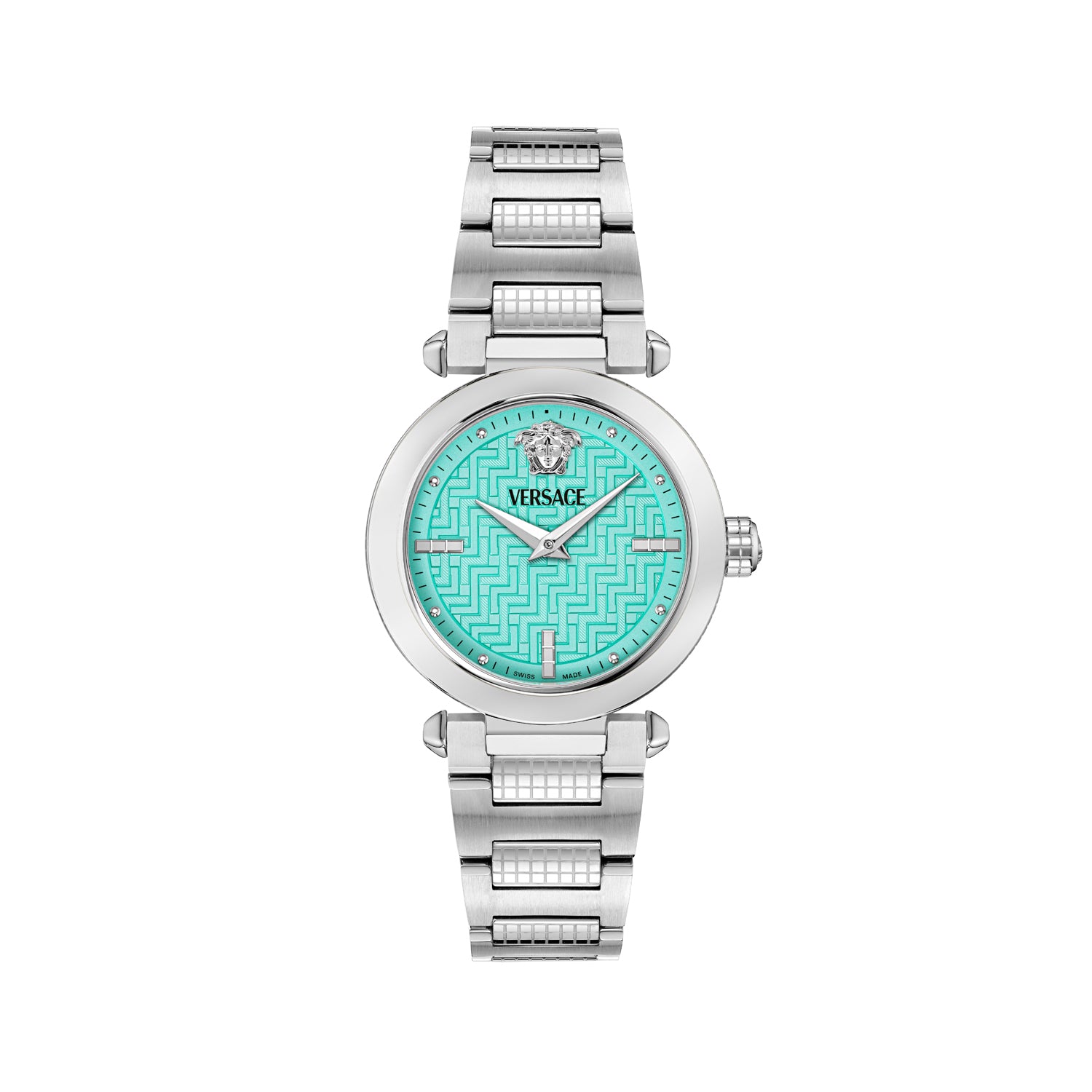 Versace Greek Light Blue Asymmetrical Quartz Women Watch