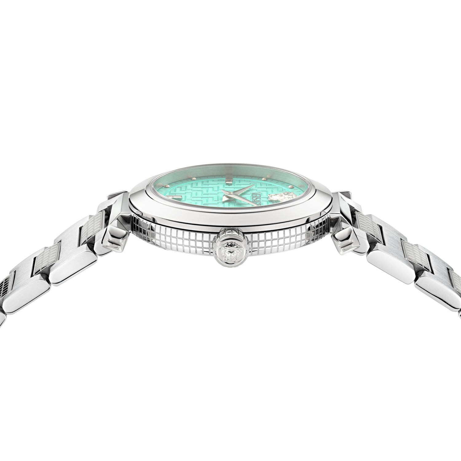 Versace Greek Light Blue Asymmetrical Quartz Women Watch