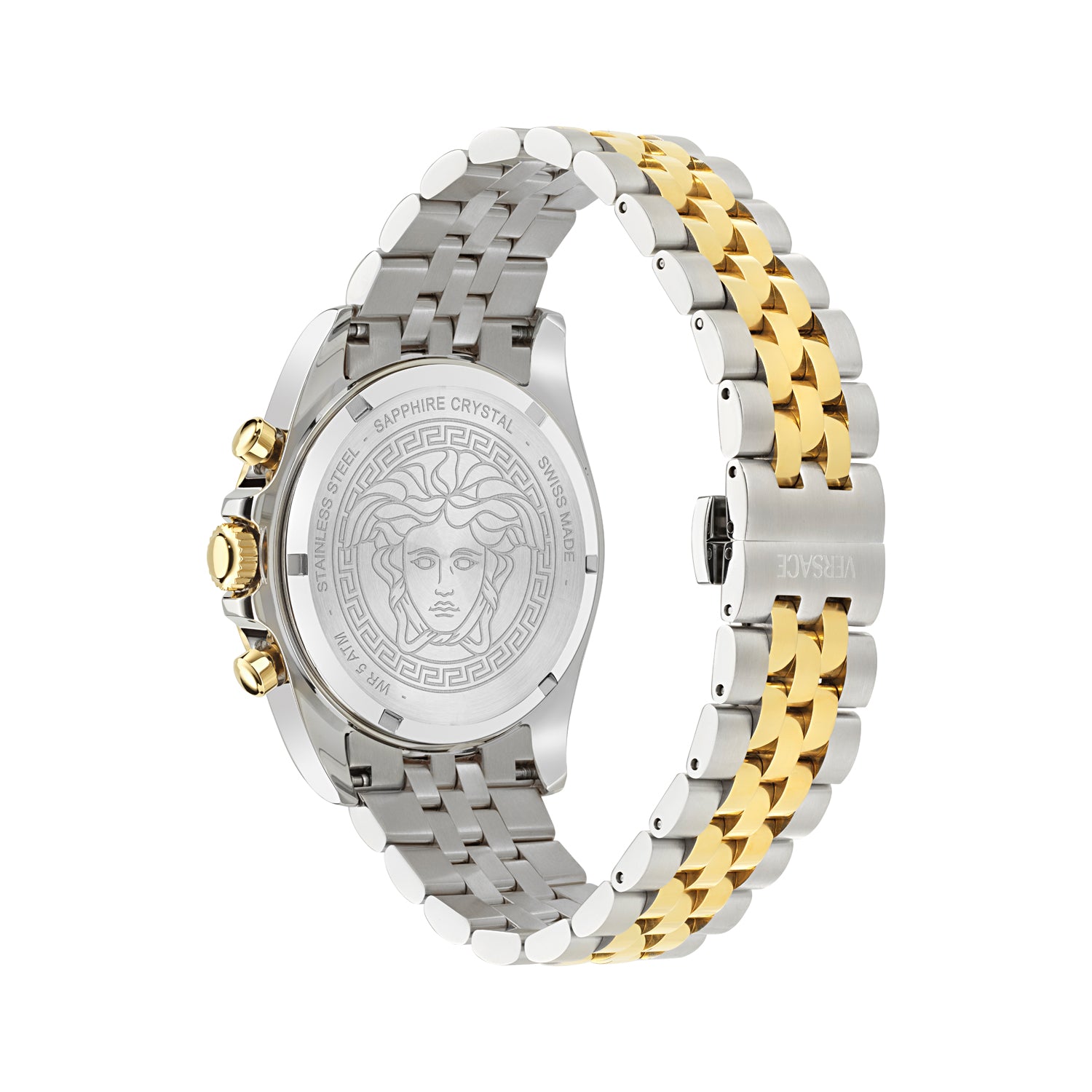 Versace Greca Wave Silver Round Quartz Men Watch